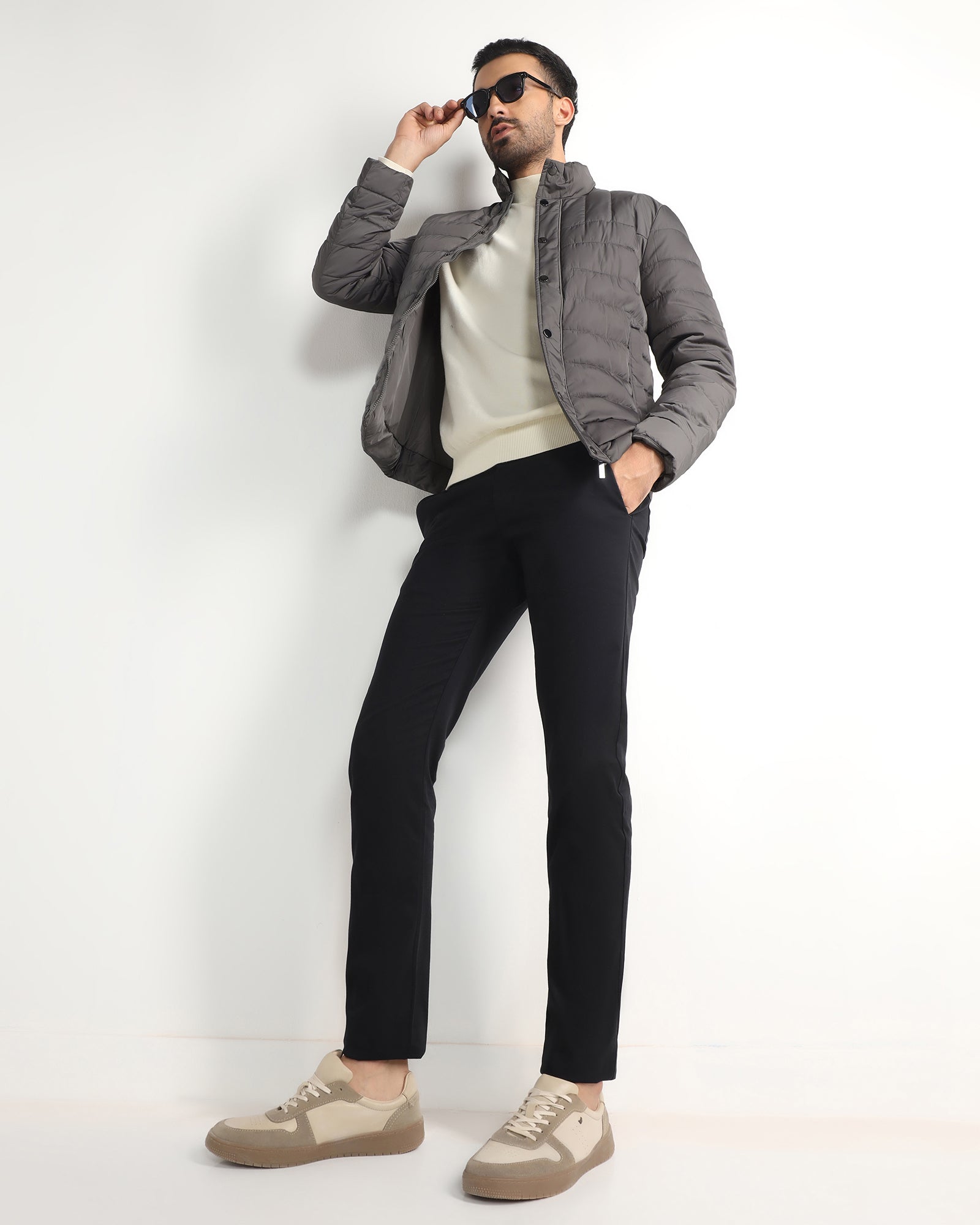 Black Textured Khakis - Ural