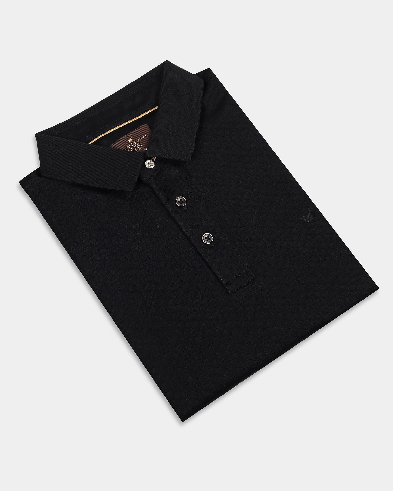 Black Textured Polo - Gama