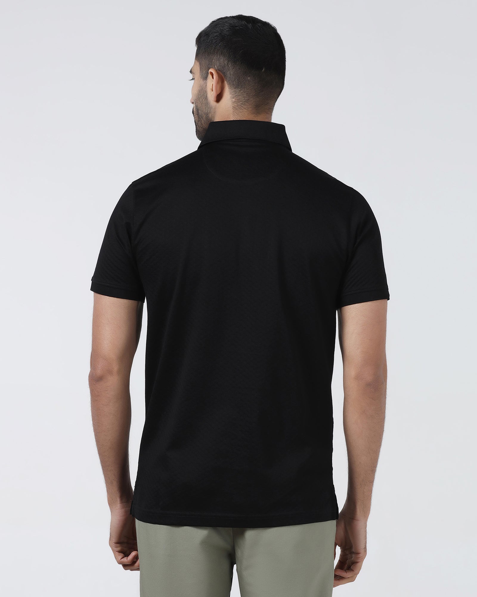 Black Textured Polo - Gama
