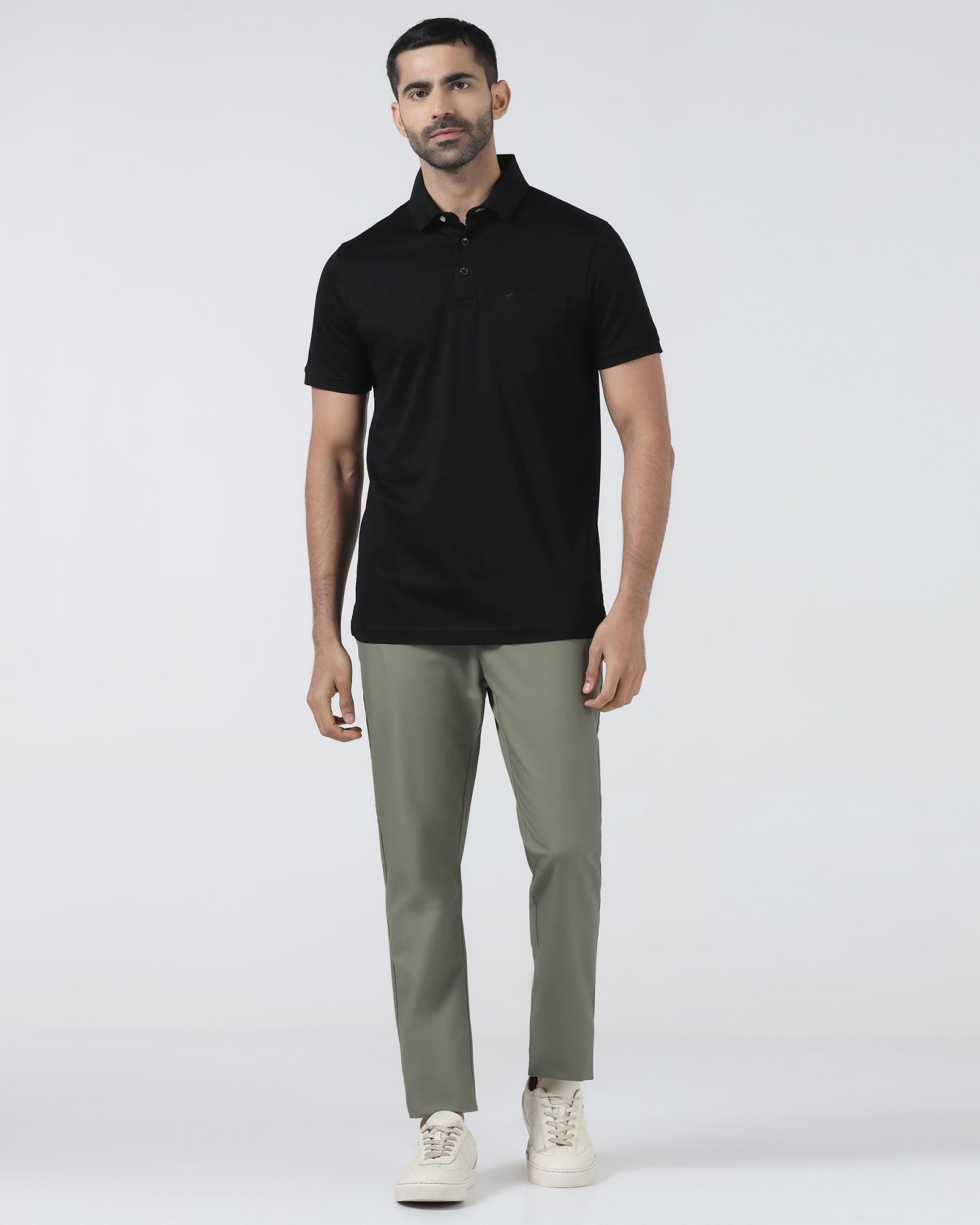 Black Textured Polo - Gama