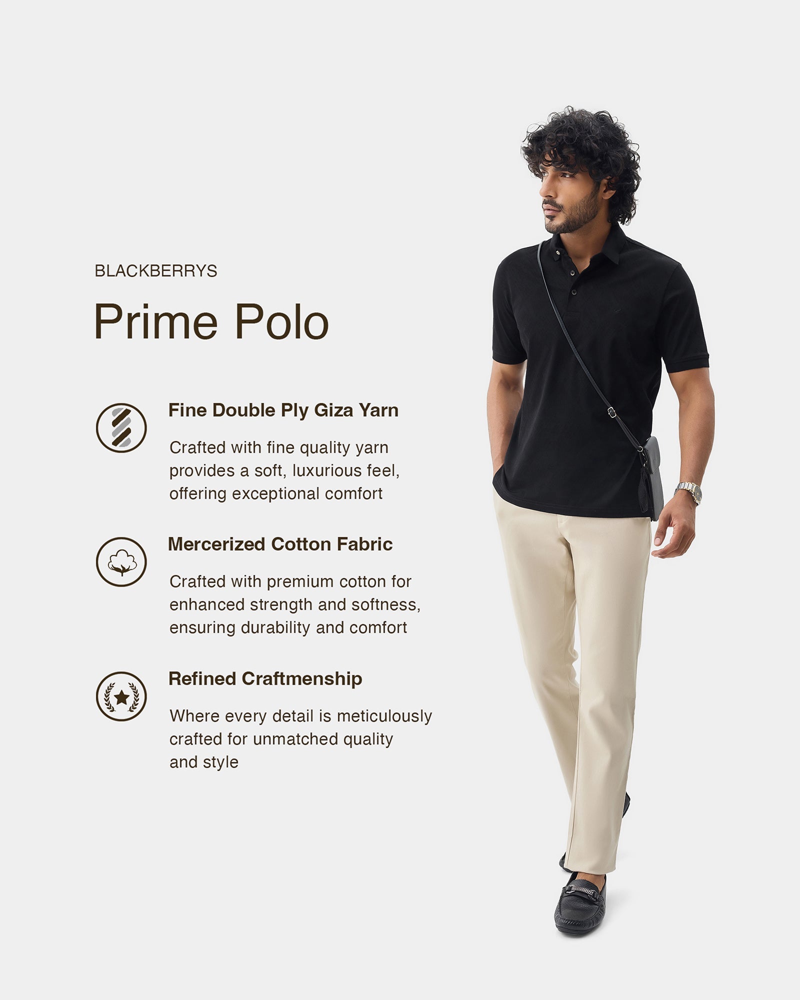 Black Textured Polo - Min Jun