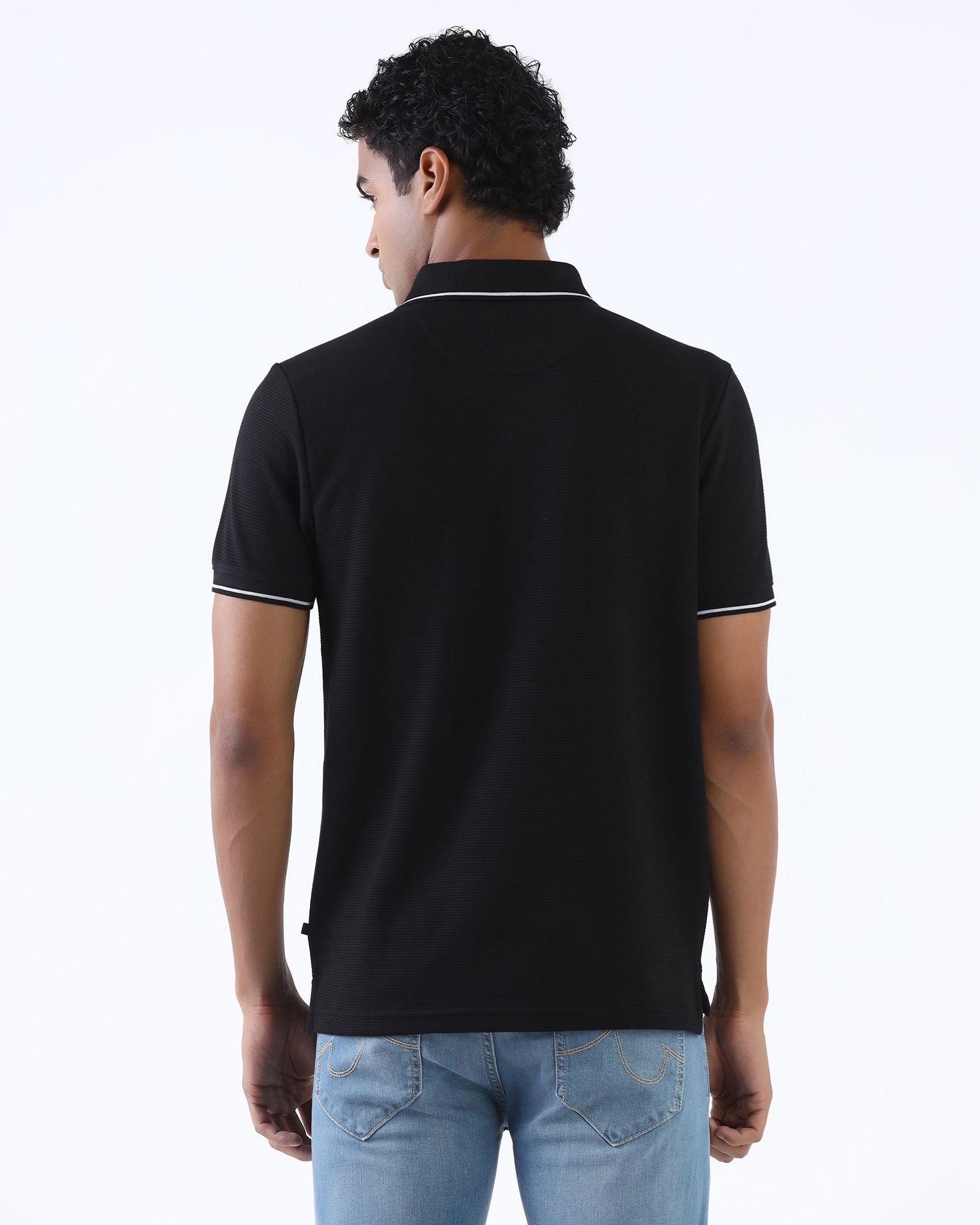 Black Textured Polo - Viggo