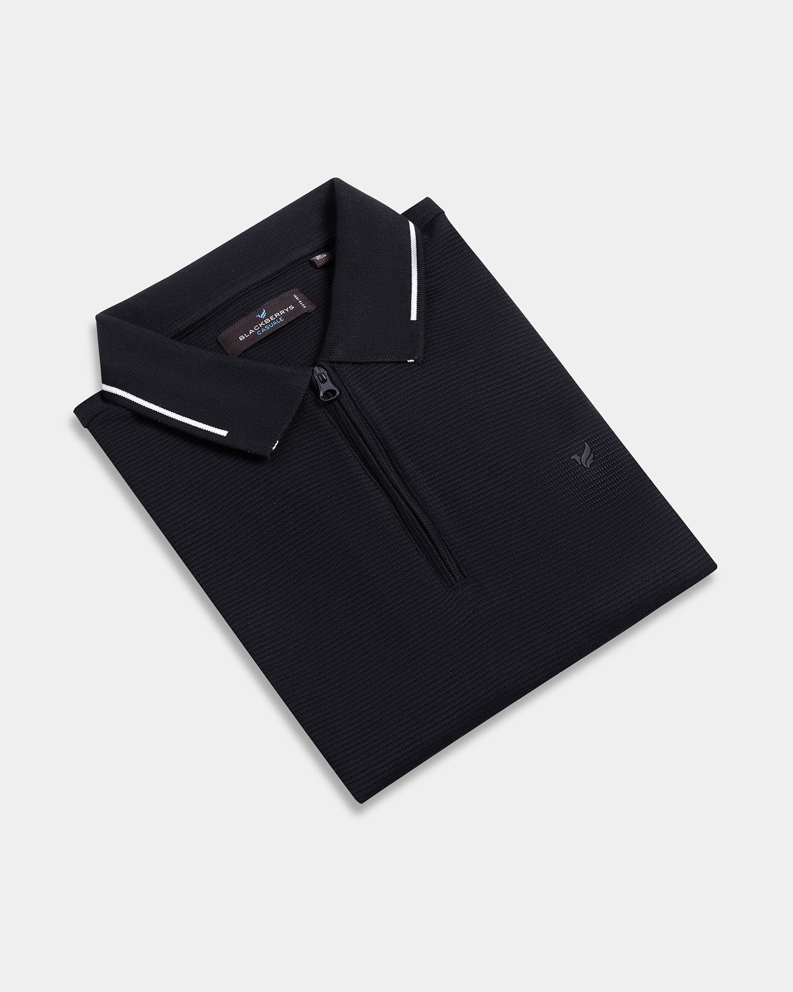 Black Textured Polo - Viggo