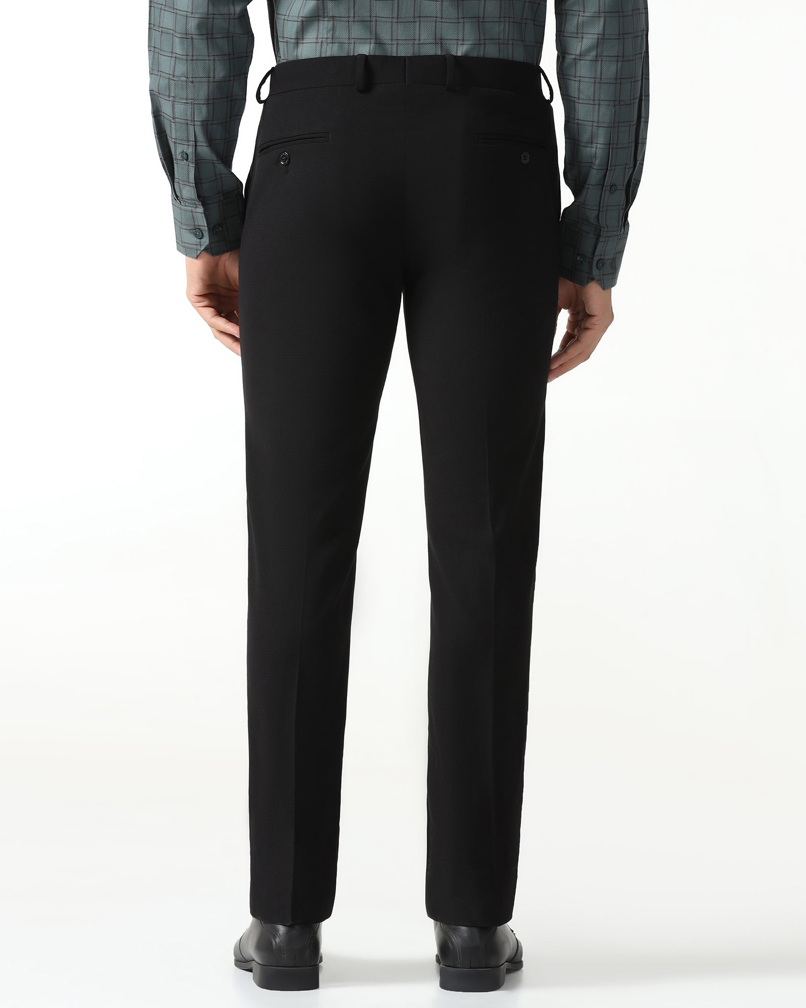 Black Textured Trouser - Black-269