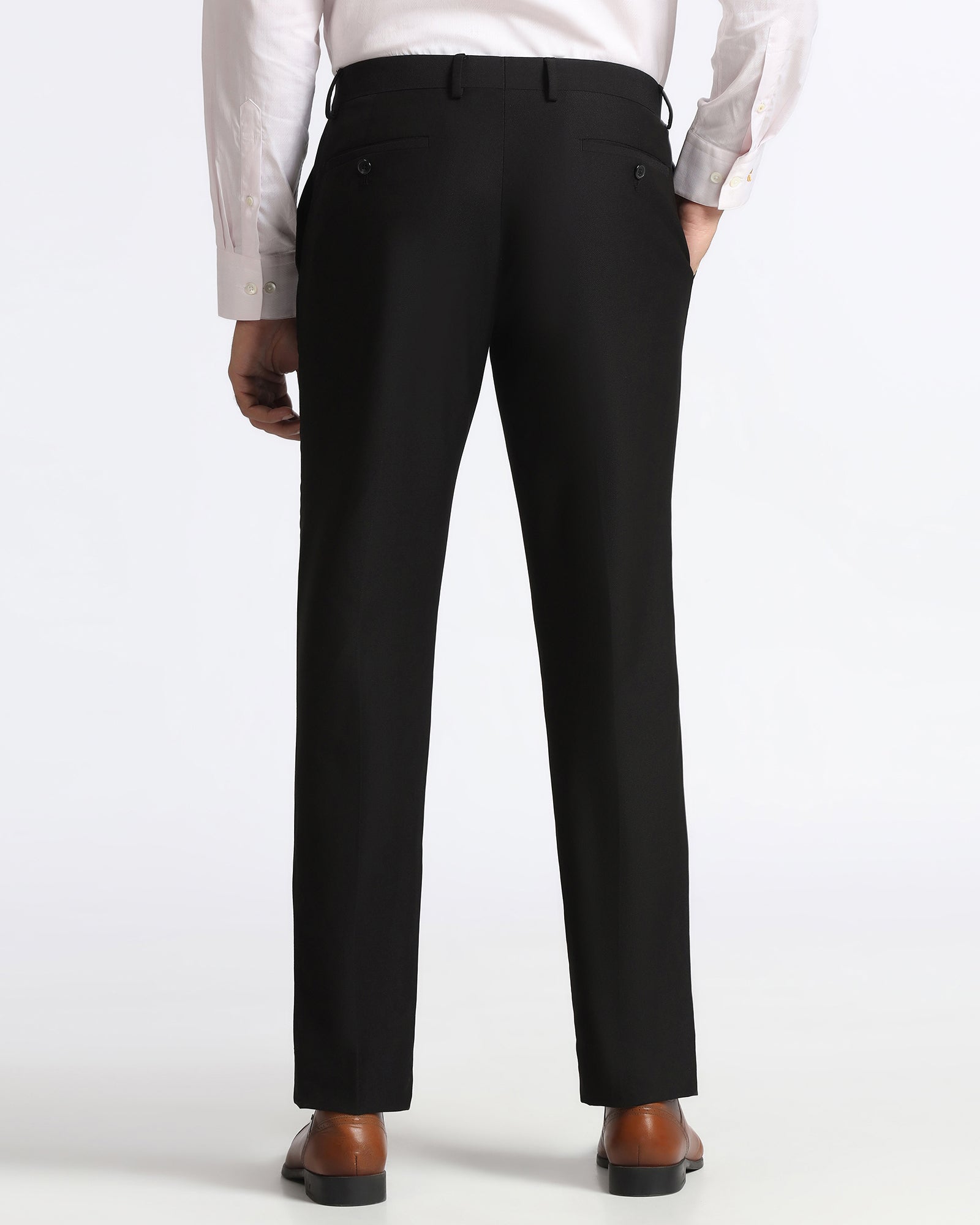 Black Textured Trouser - Bluemoon