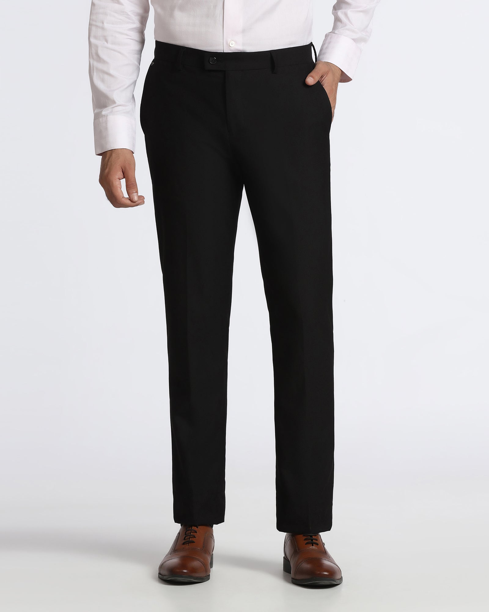 Black Textured Trouser - Bluemoon