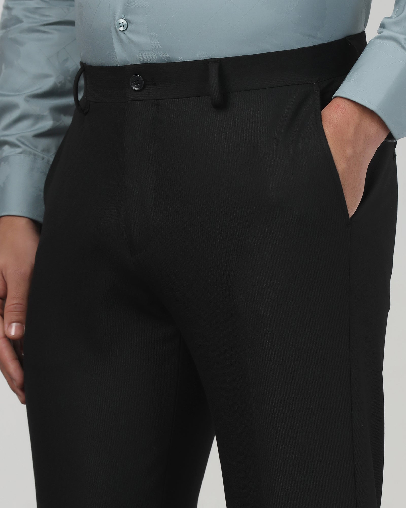 Black Textured Trouser - Brody