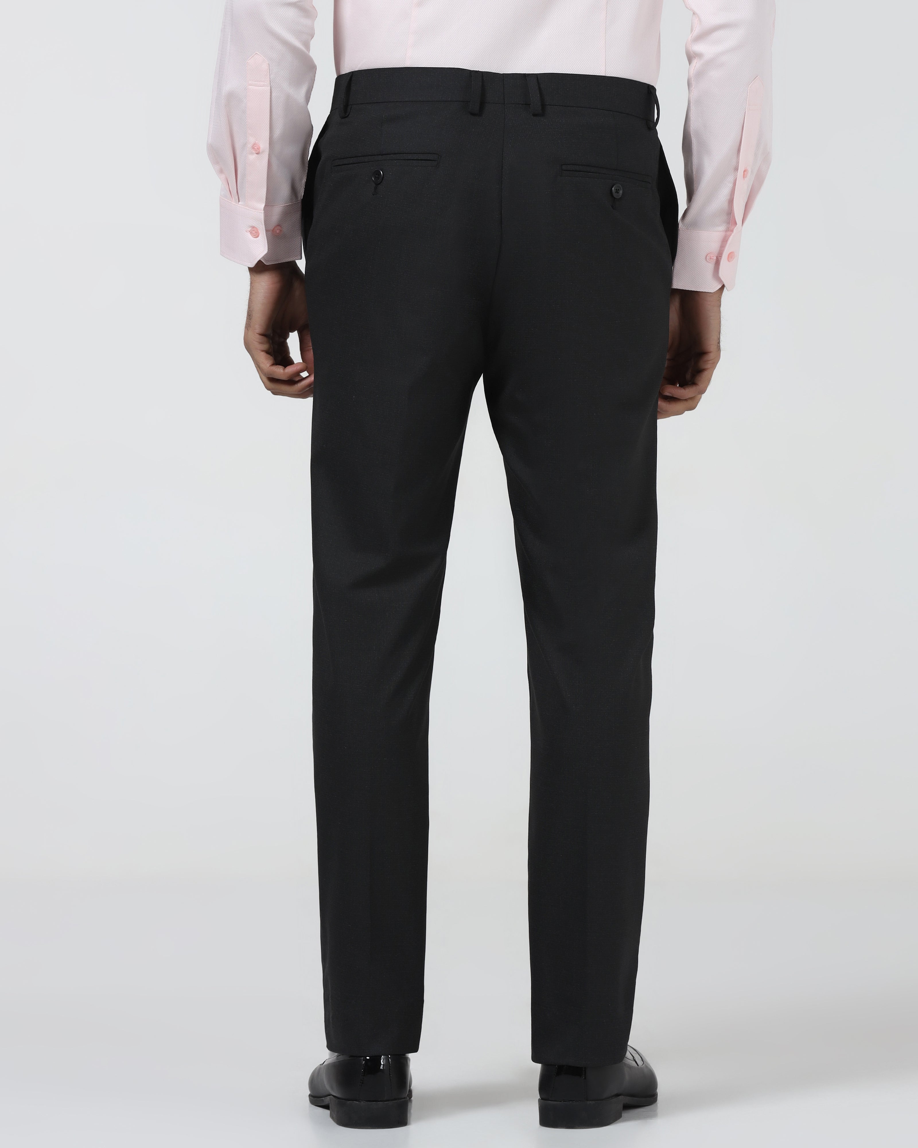 Black Textured Trouser