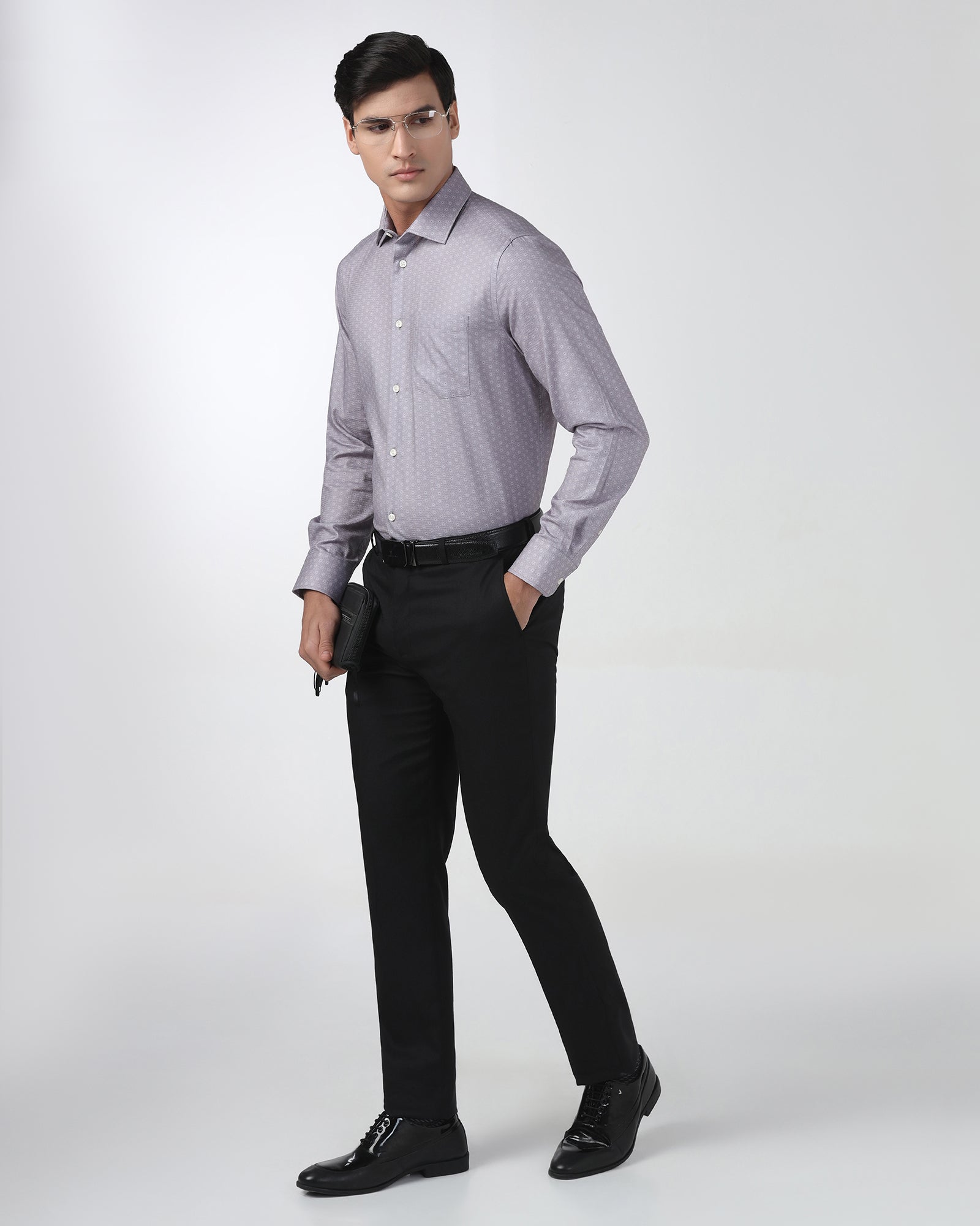 Black Textured Trouser - Simon