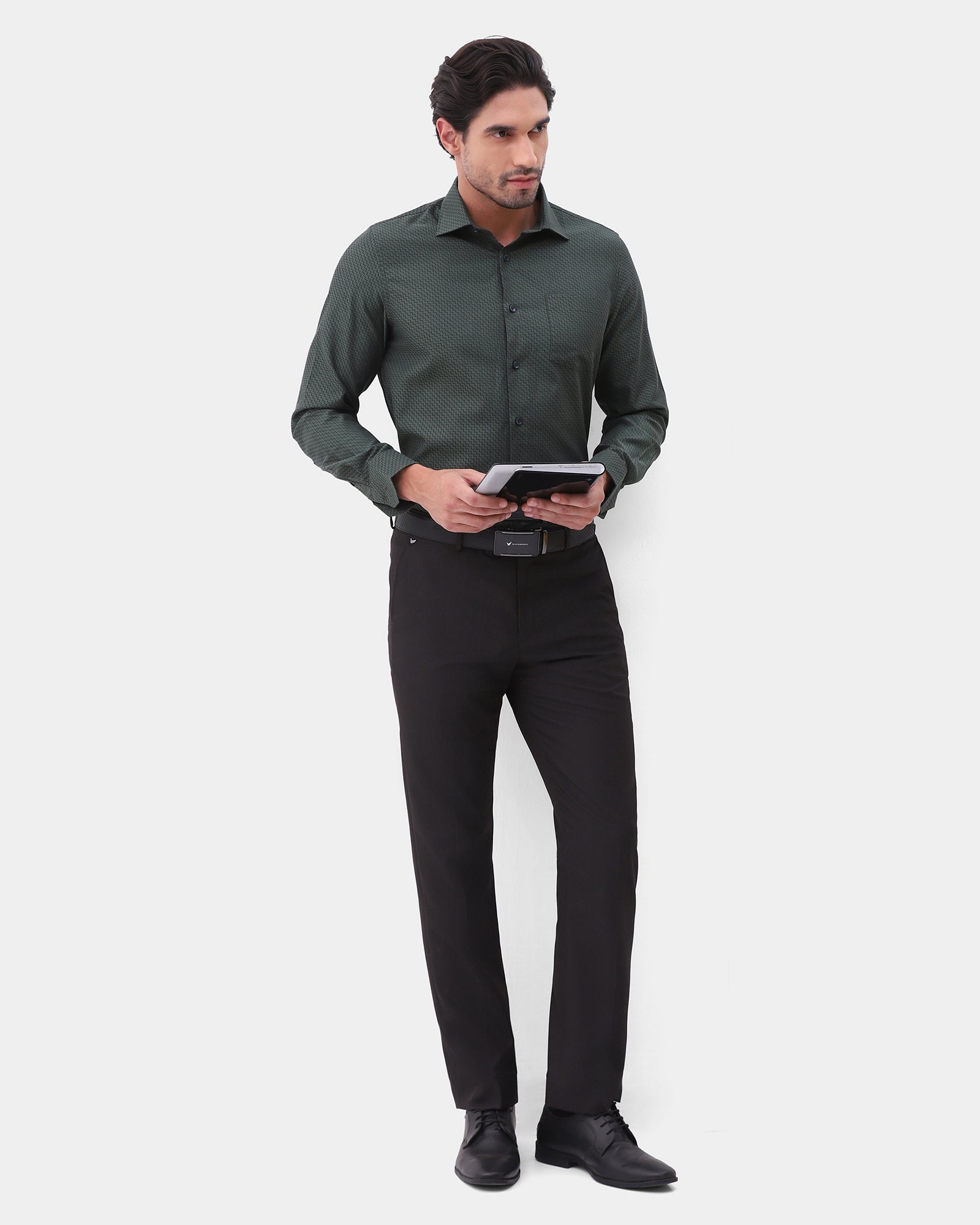 Black Textured Trouser - Sung