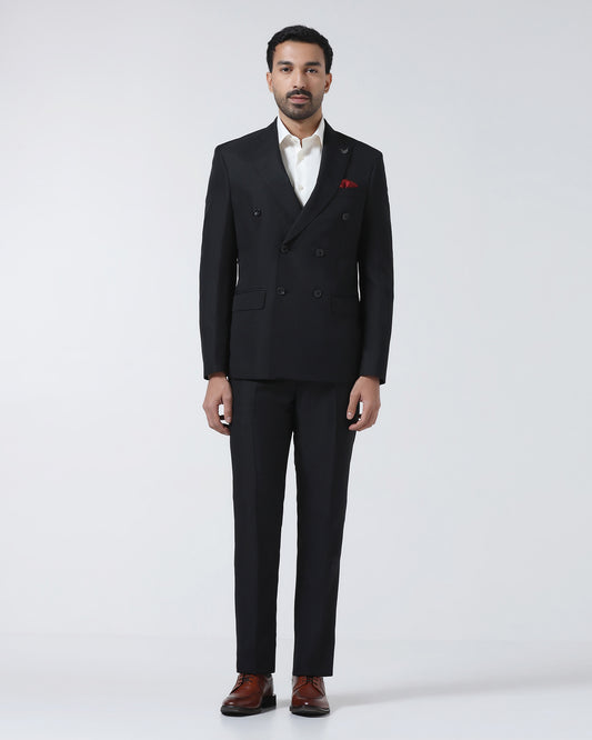 Black Two Piece Check Suit - Delton