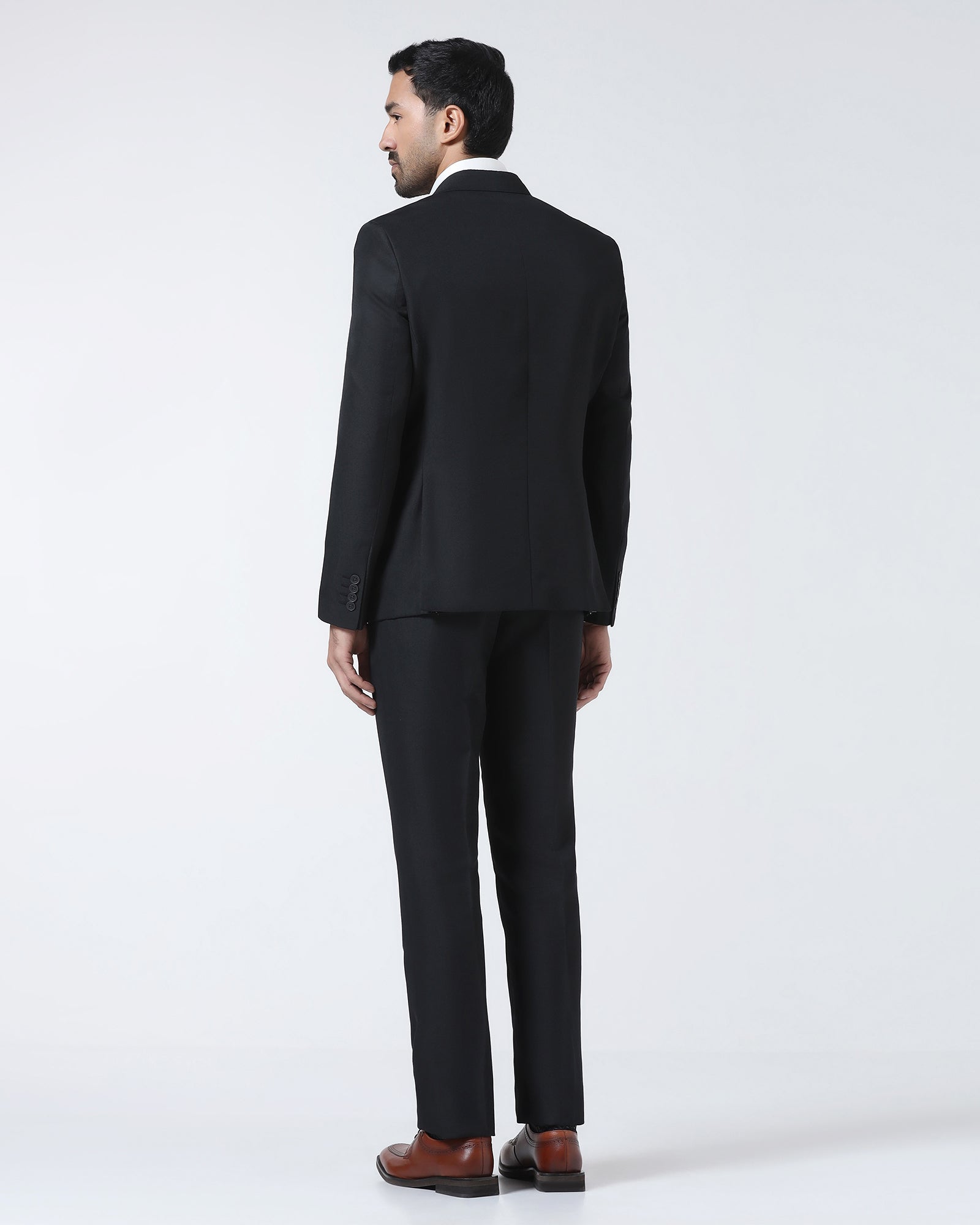 Black Two Piece Check Suit - Delton
