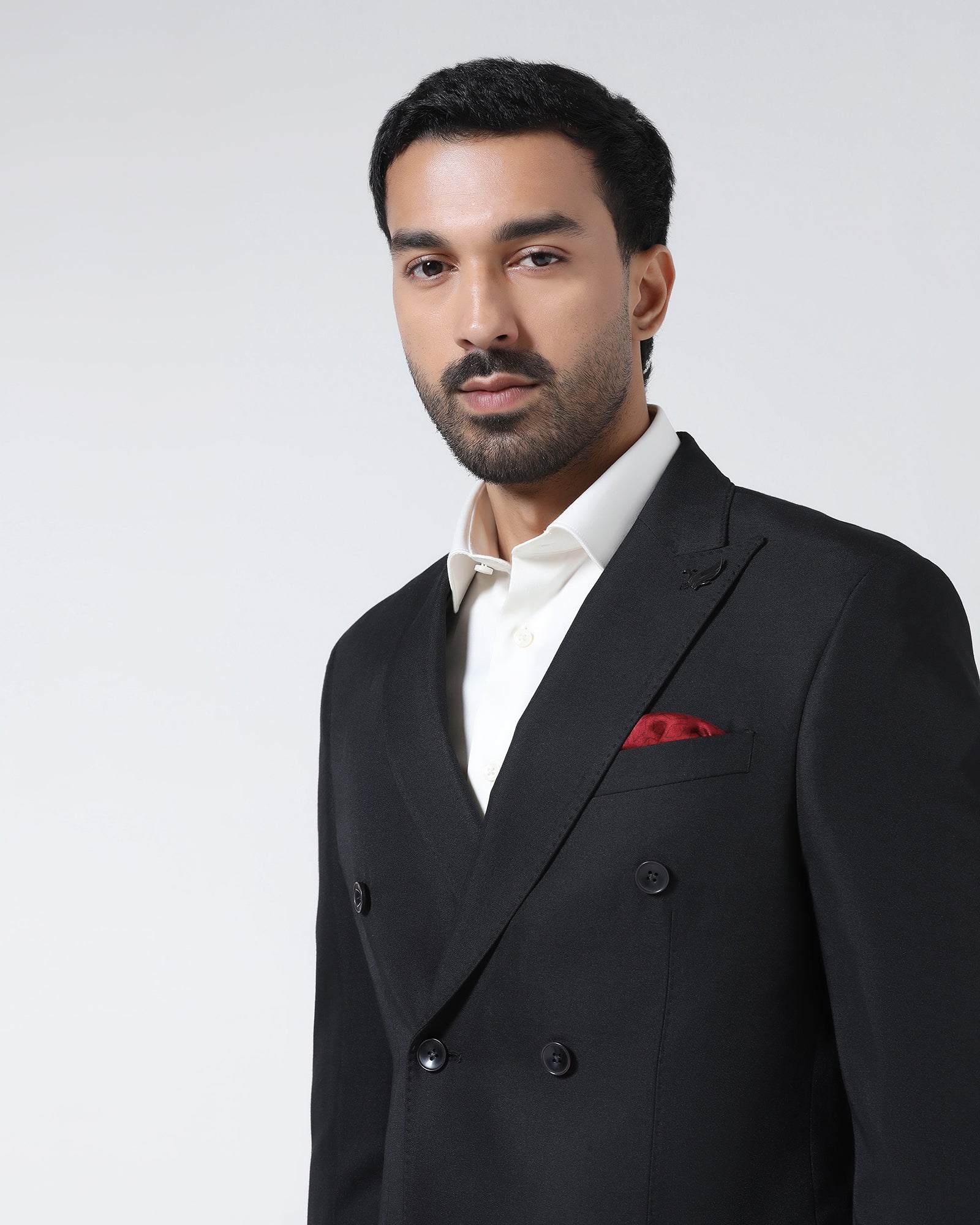 Black Two Piece Check Suit - Delton