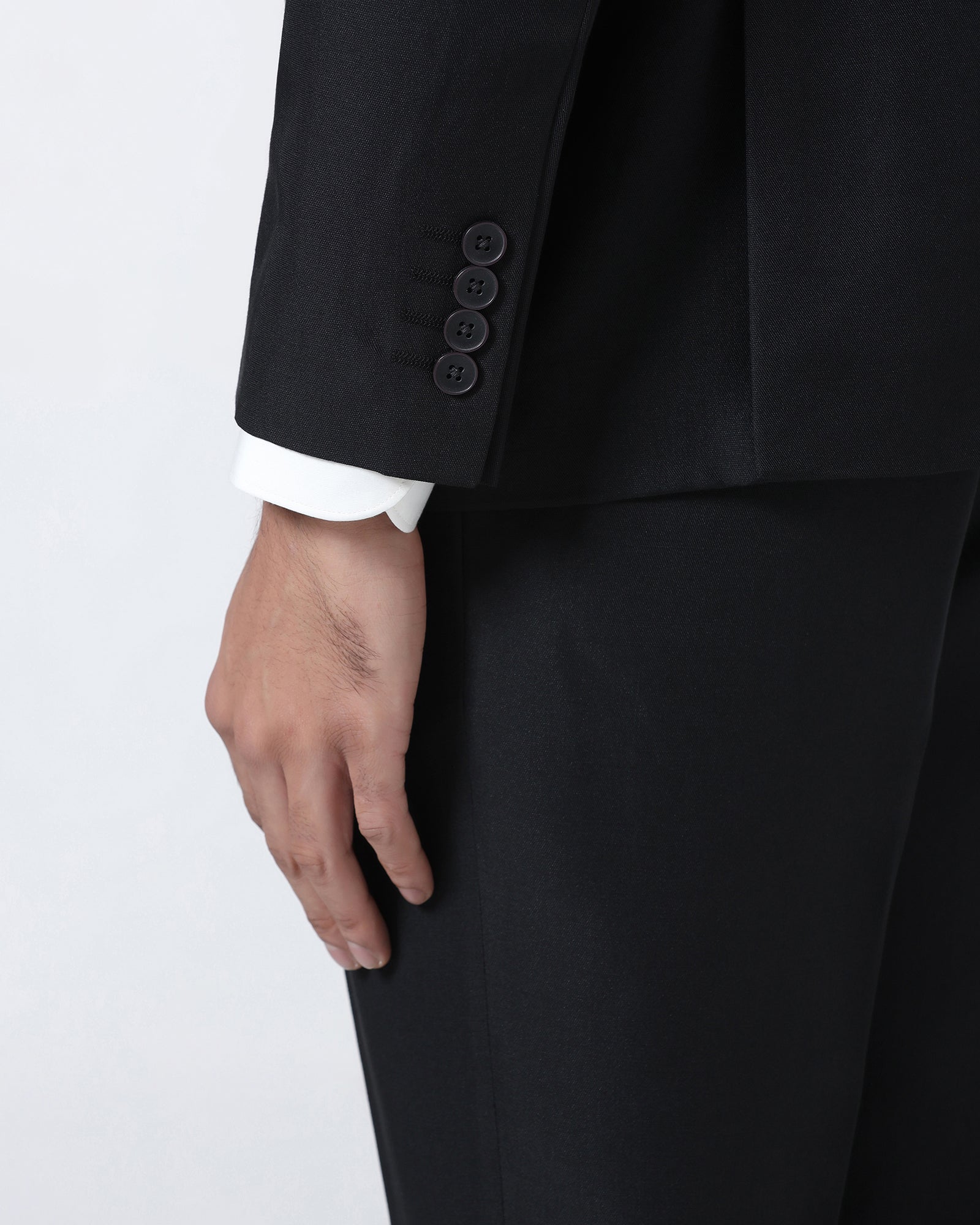 Black Two Piece Check Suit - Delton