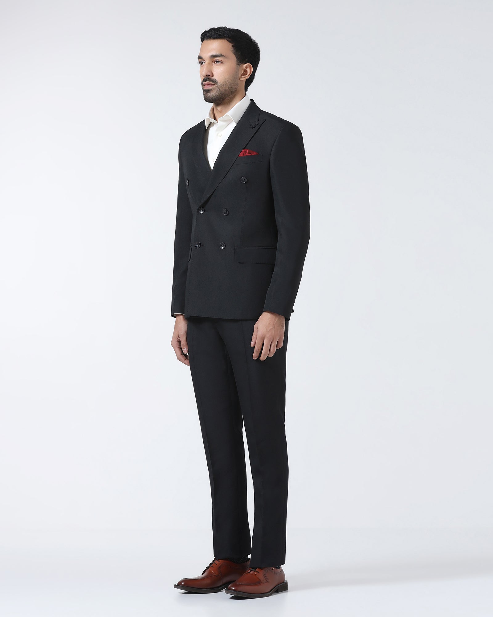 Black Two Piece Check Suit - Delton