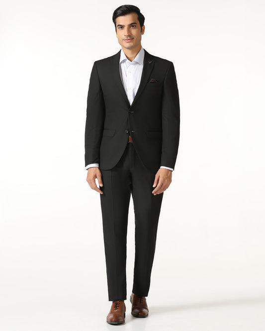 Black Two Piece Solid Suit - Jorris