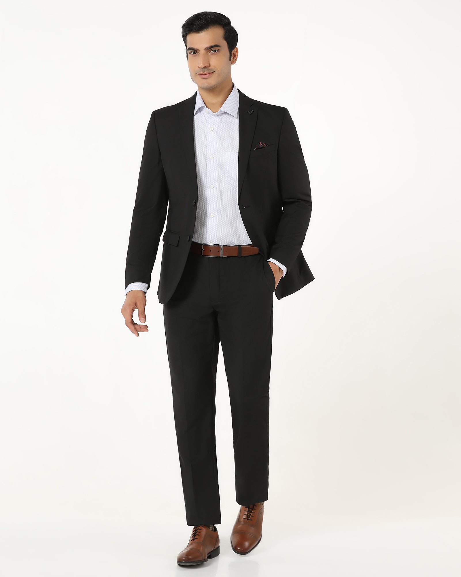 Black Two Piece Solid Suit - Jorris