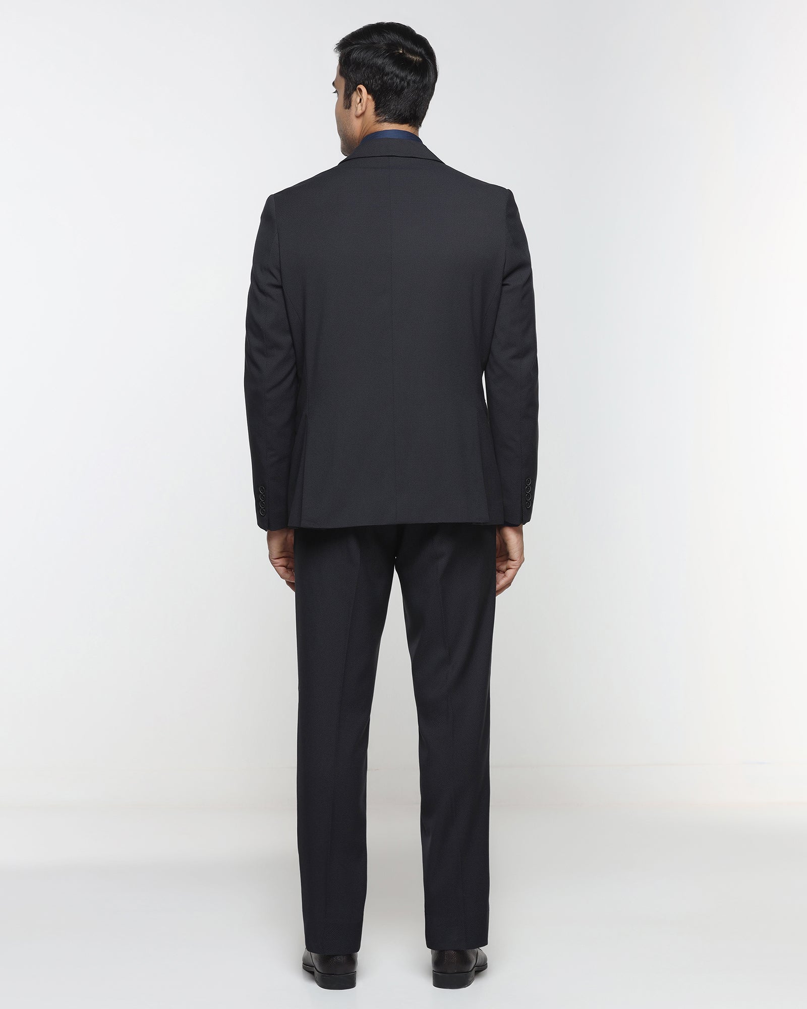 Black Two Piece Textured Suit - Hams