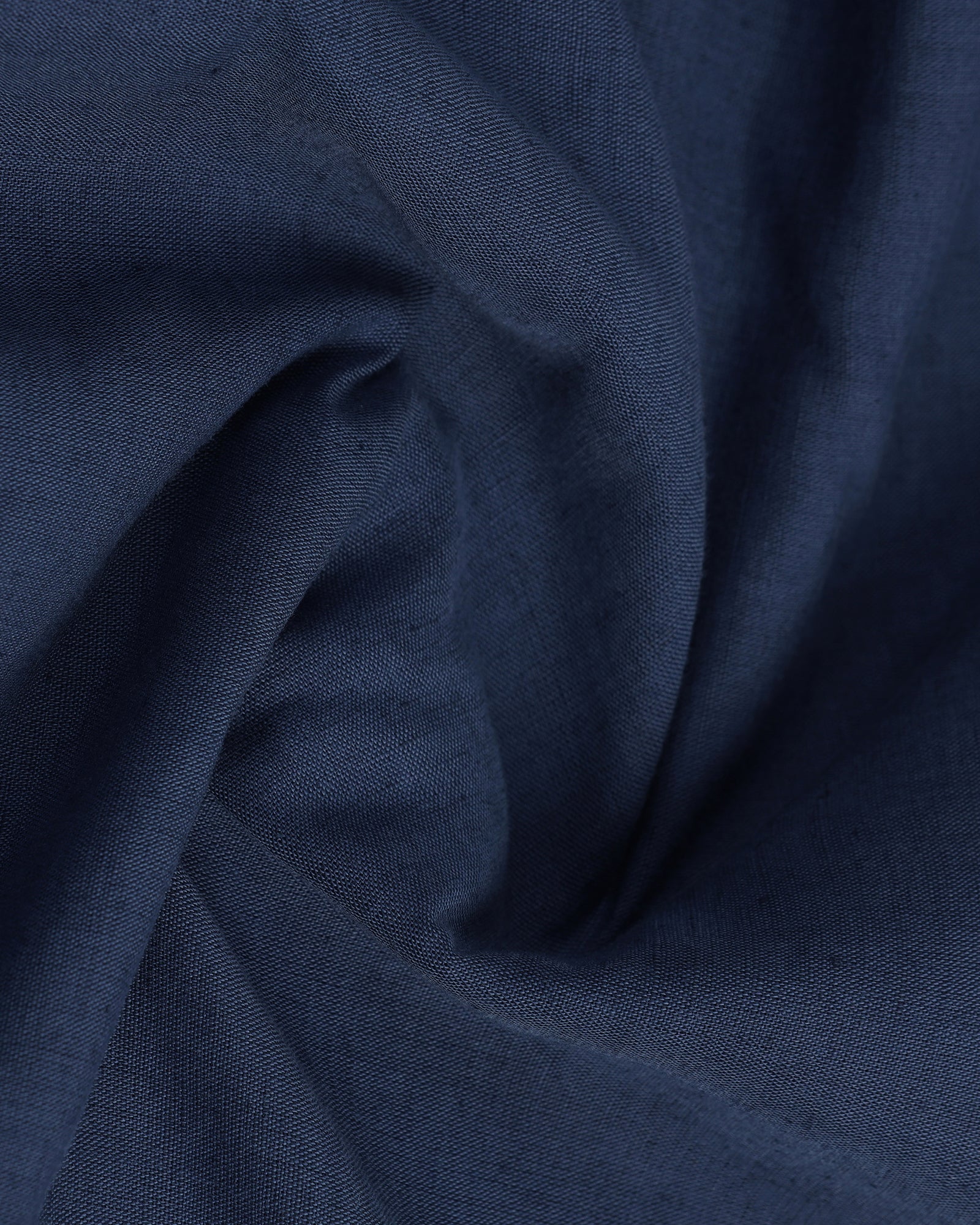 Blue Half Sleeve Linen Solid Shirt - Salmon