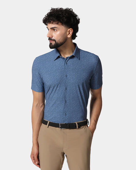 Blue Half Sleeve TechPro Printed Shirt - Ramtilhs