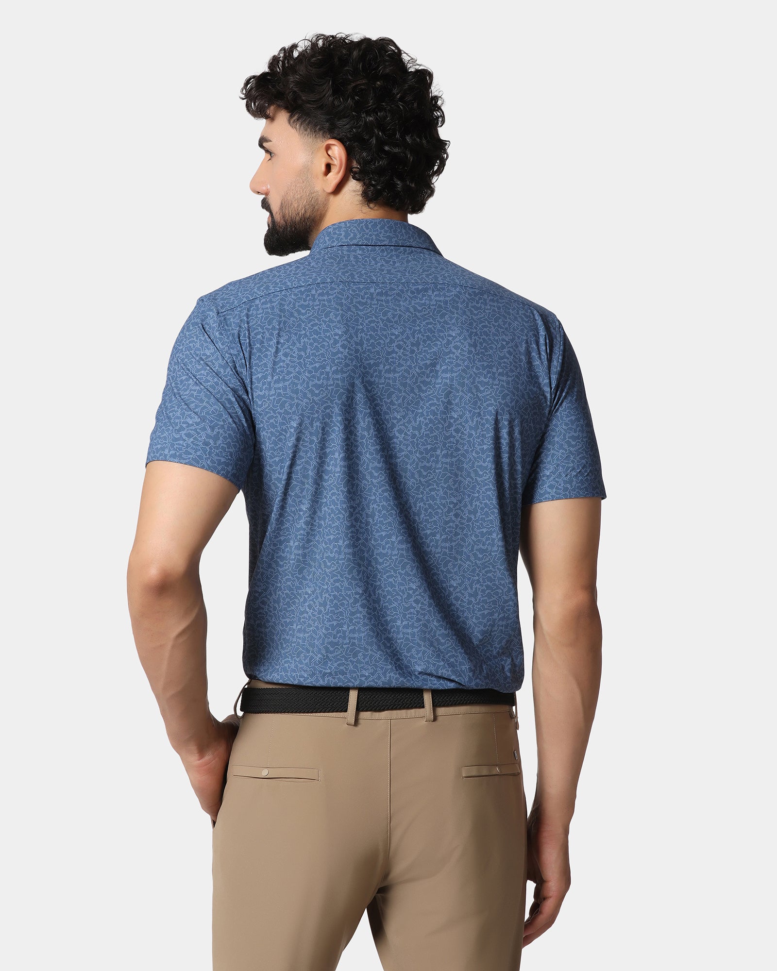 Blue Half Sleeve Techpro Printed Shirt - Ramtilhs