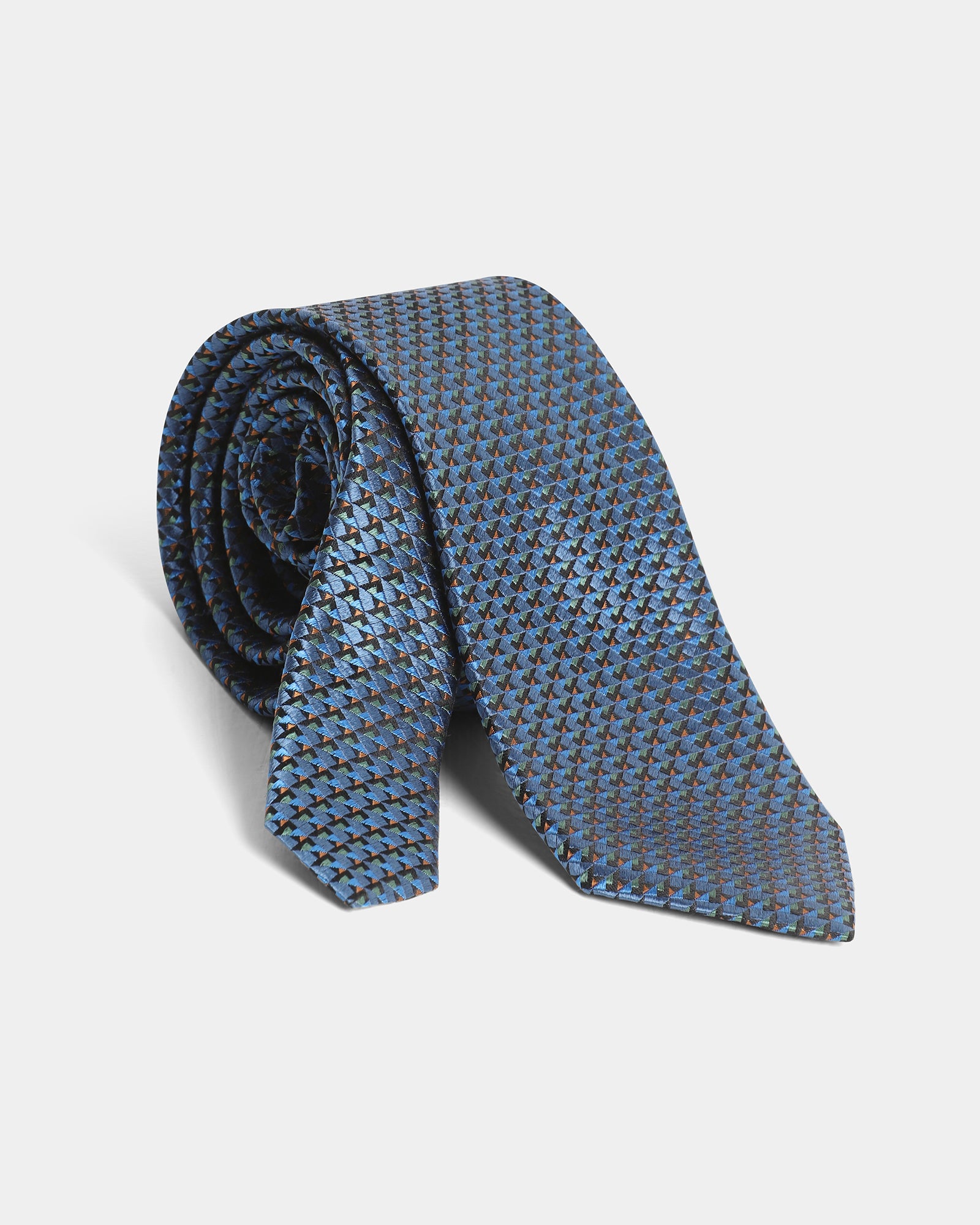 Blue Silk Jacquard Tie - Barclay