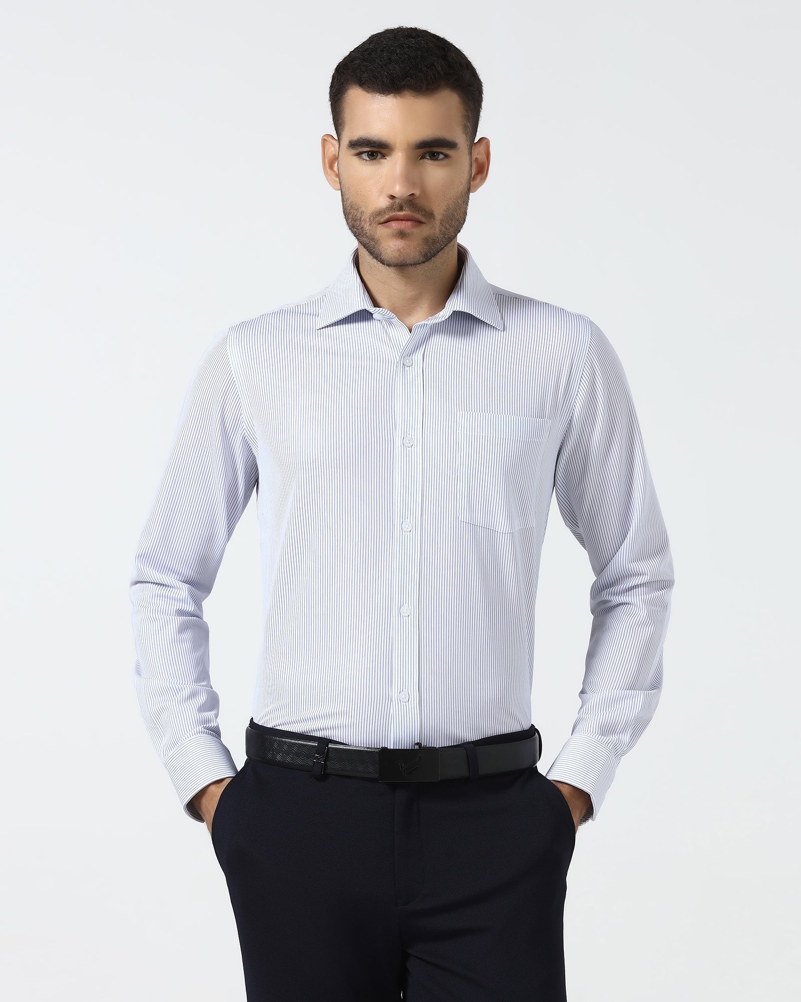 Blue Non Iron Stripe Shirt - Epic E