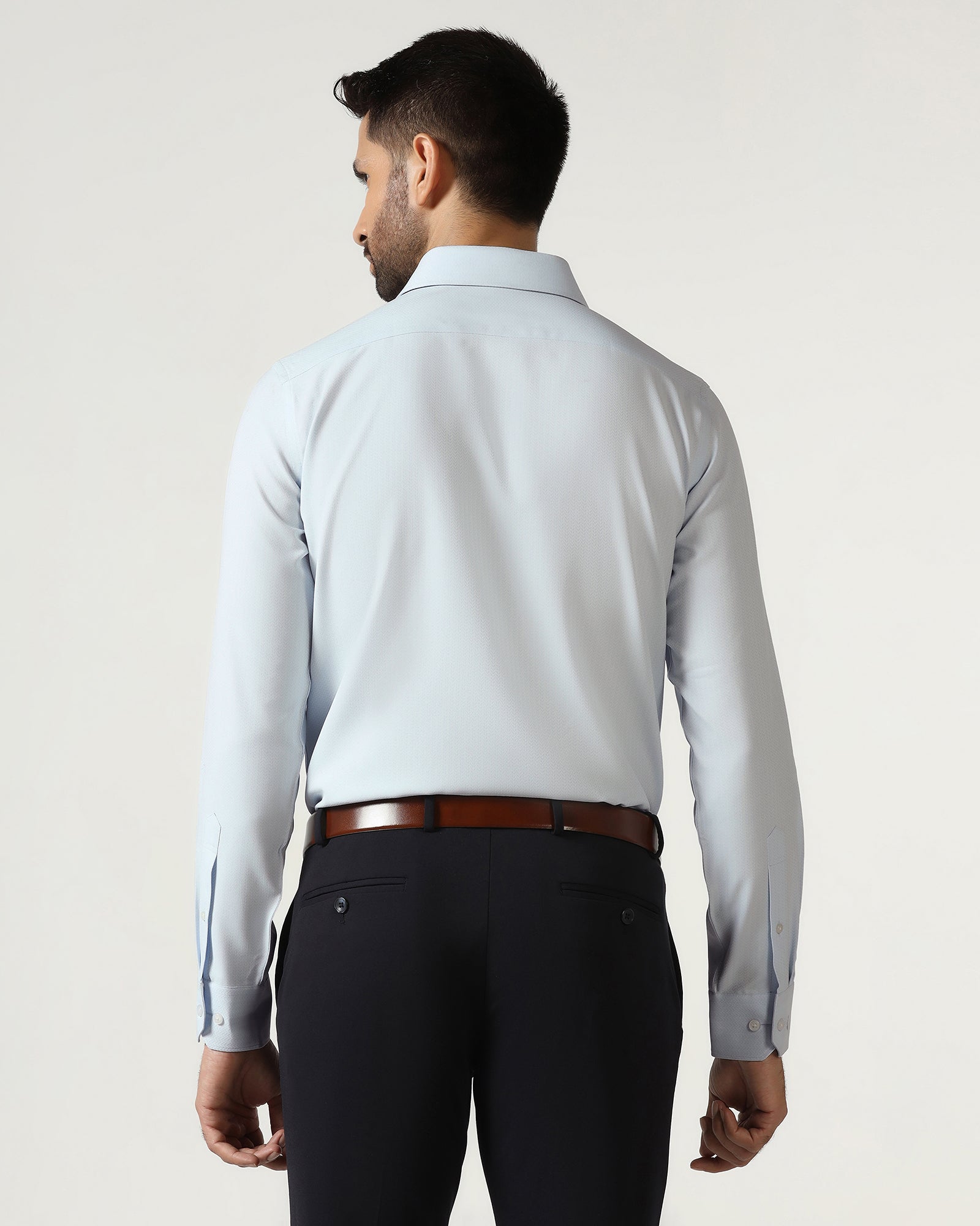 Blue Non Iron Textured Shirt - Racob