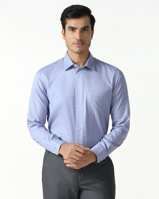 Blue Non Iron Textured Shirt - Relate