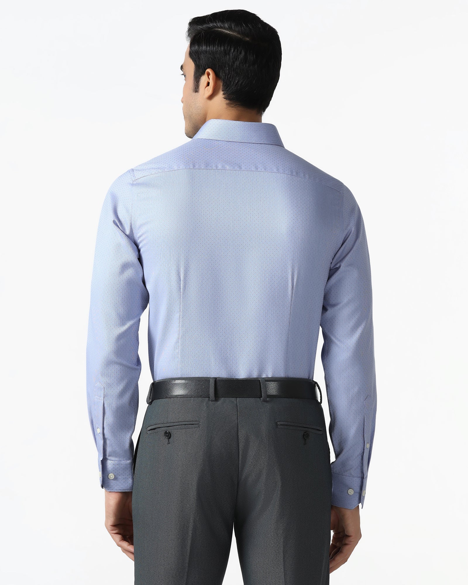 Blue Non Iron Textured Shirt - Relate