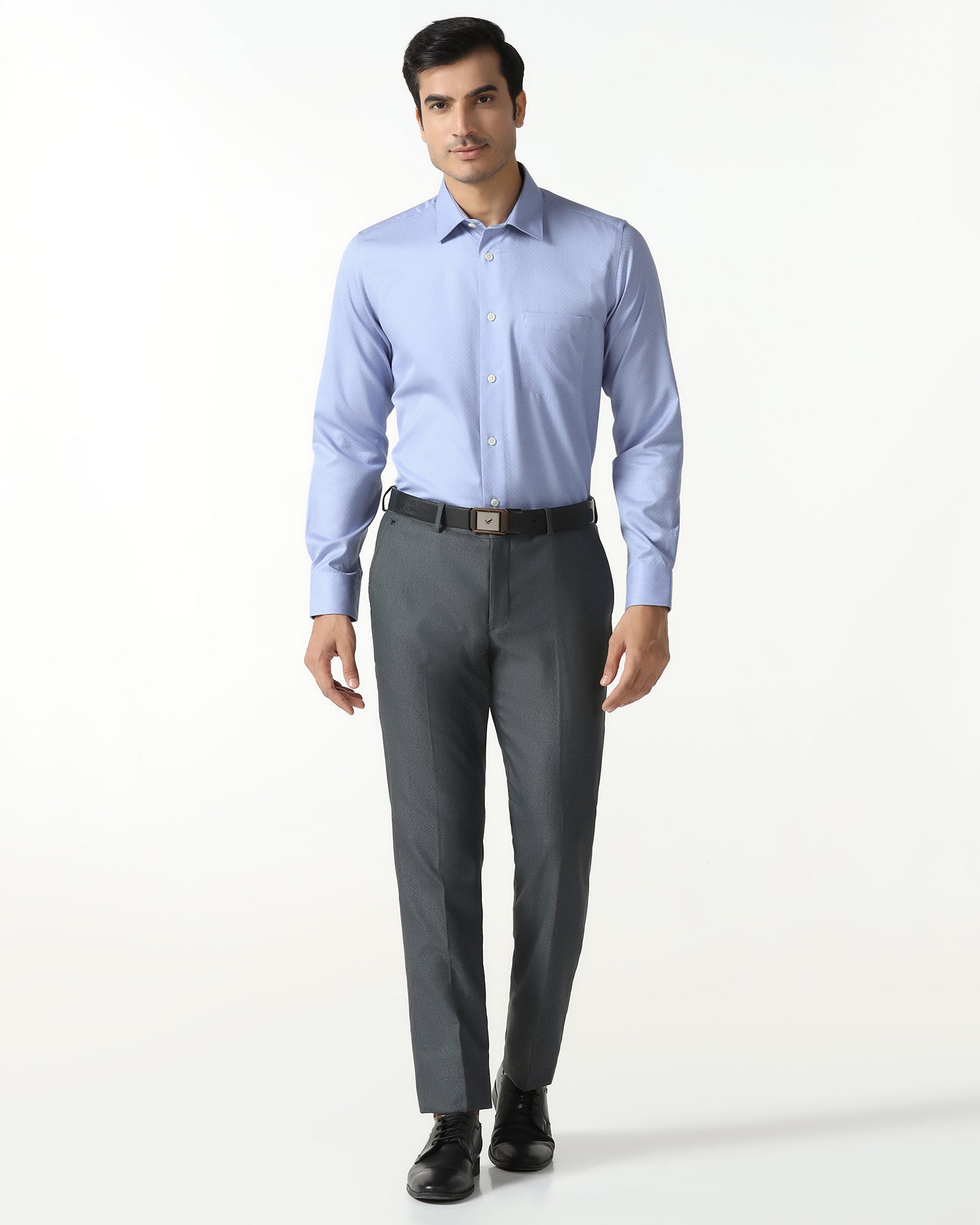 Blue Non Iron Textured Shirt - Relate