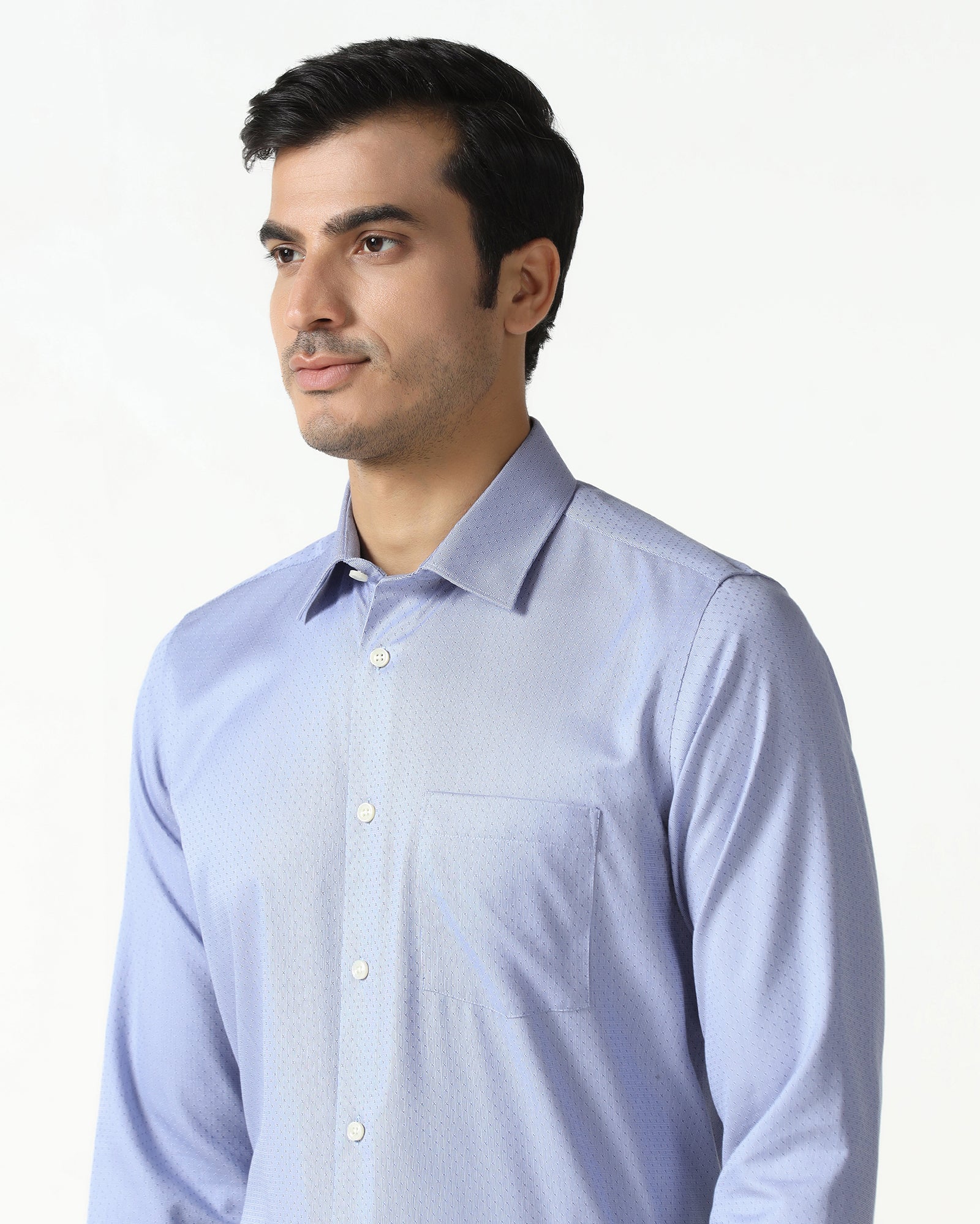 Blue Non Iron Textured Shirt - Relate