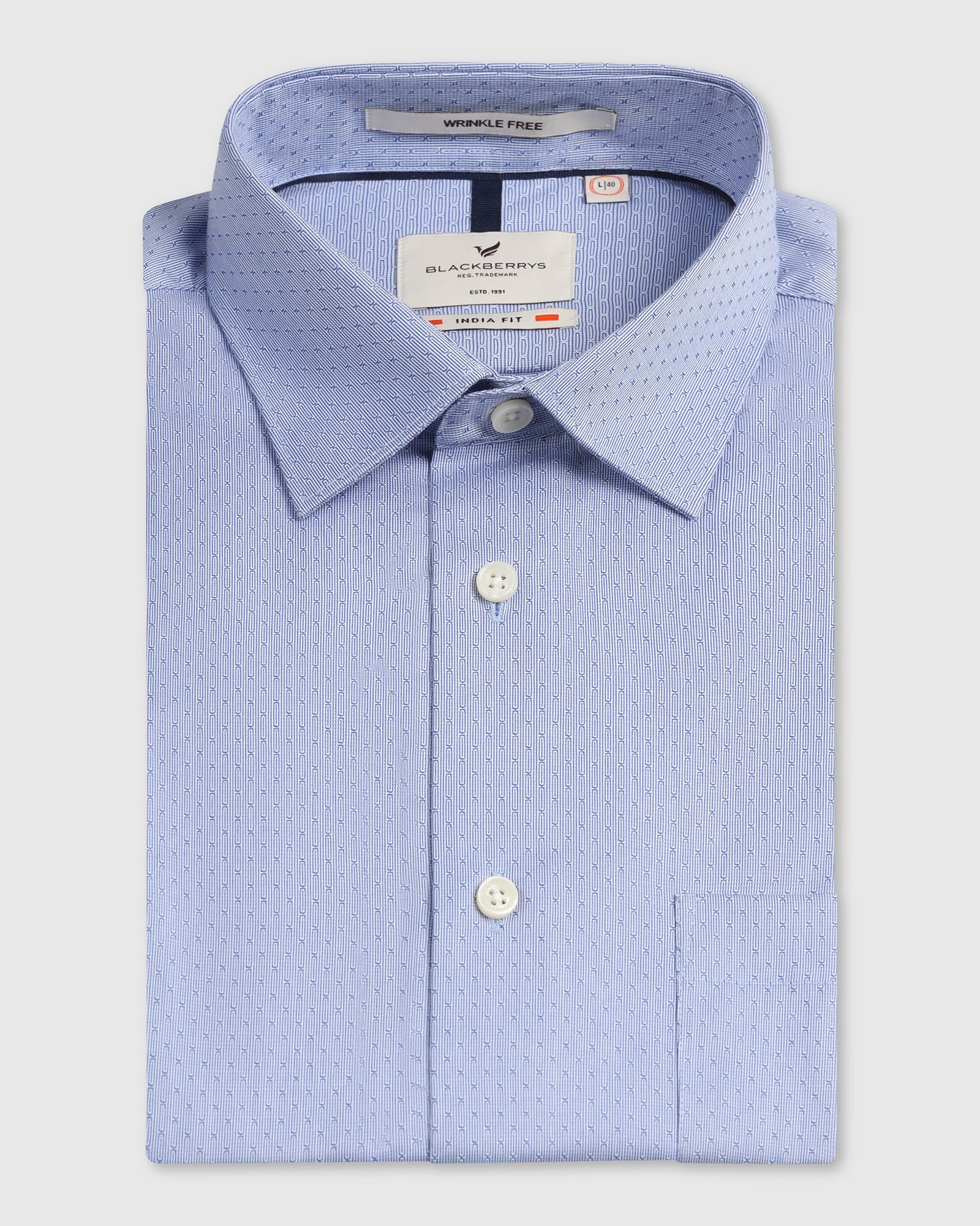 Blue Non Iron Textured Shirt - Relate