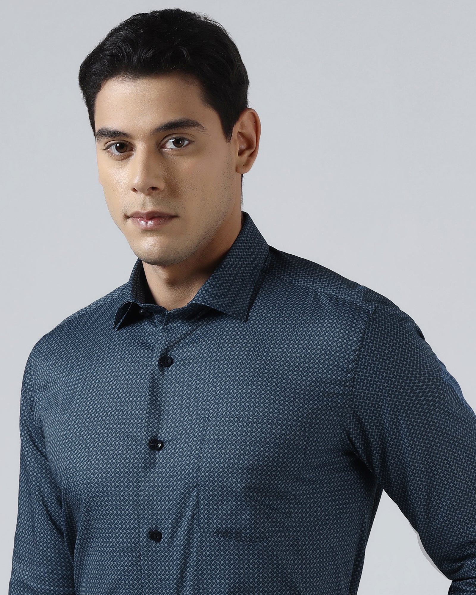 Blue Printed Shirt - Addo
