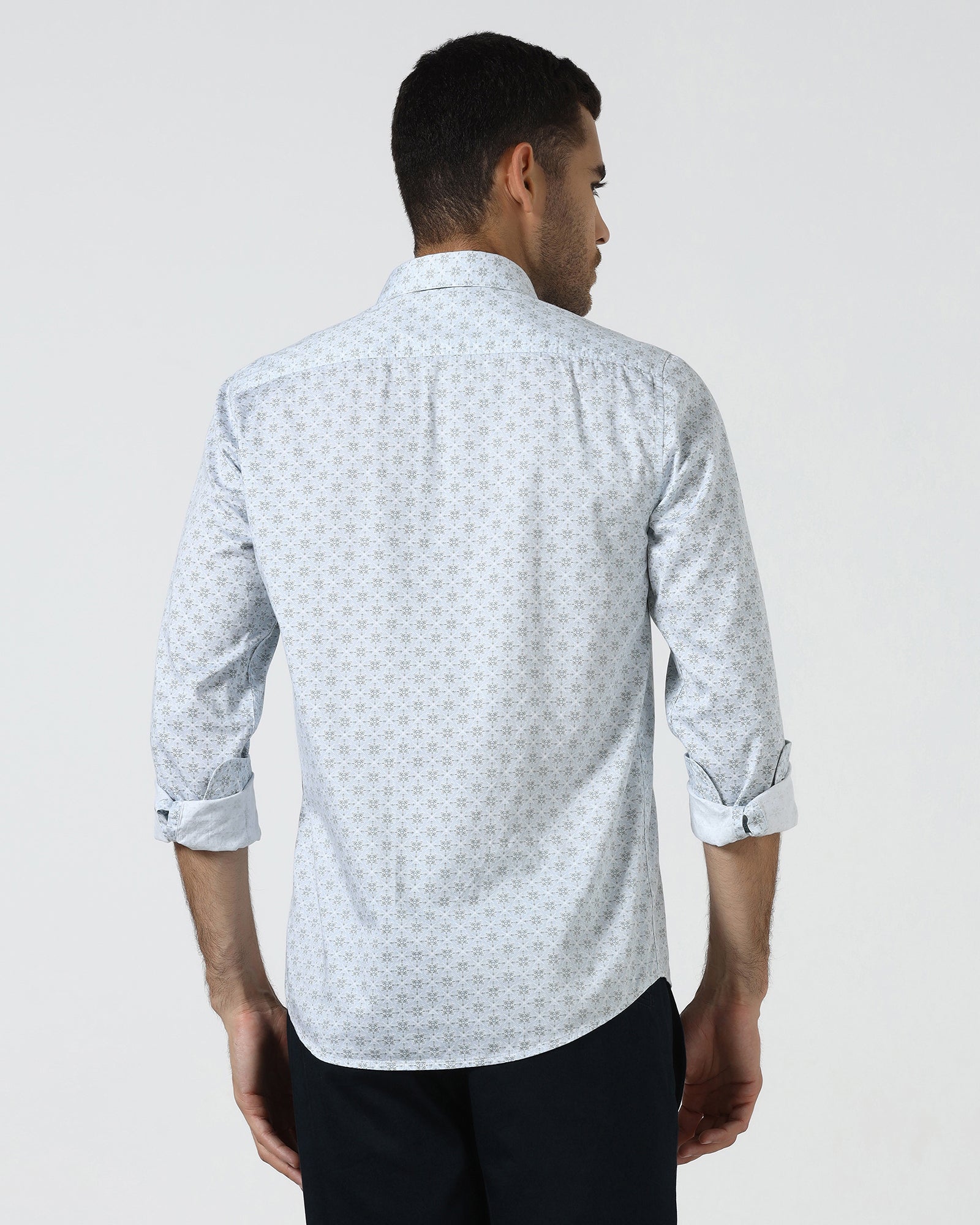 Blue Printed Shirt - Flogo