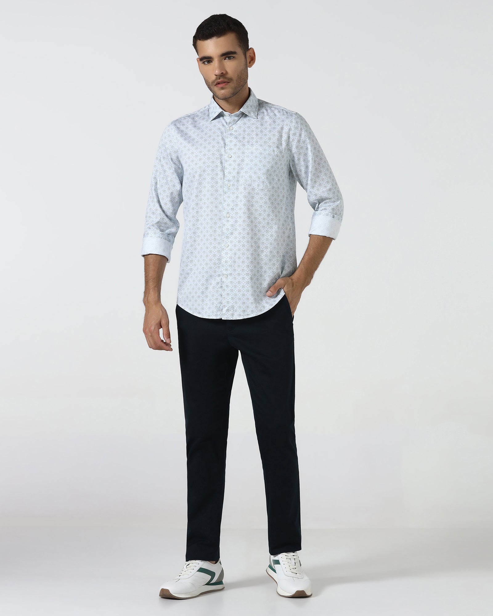Blue Printed Shirt - Flogo