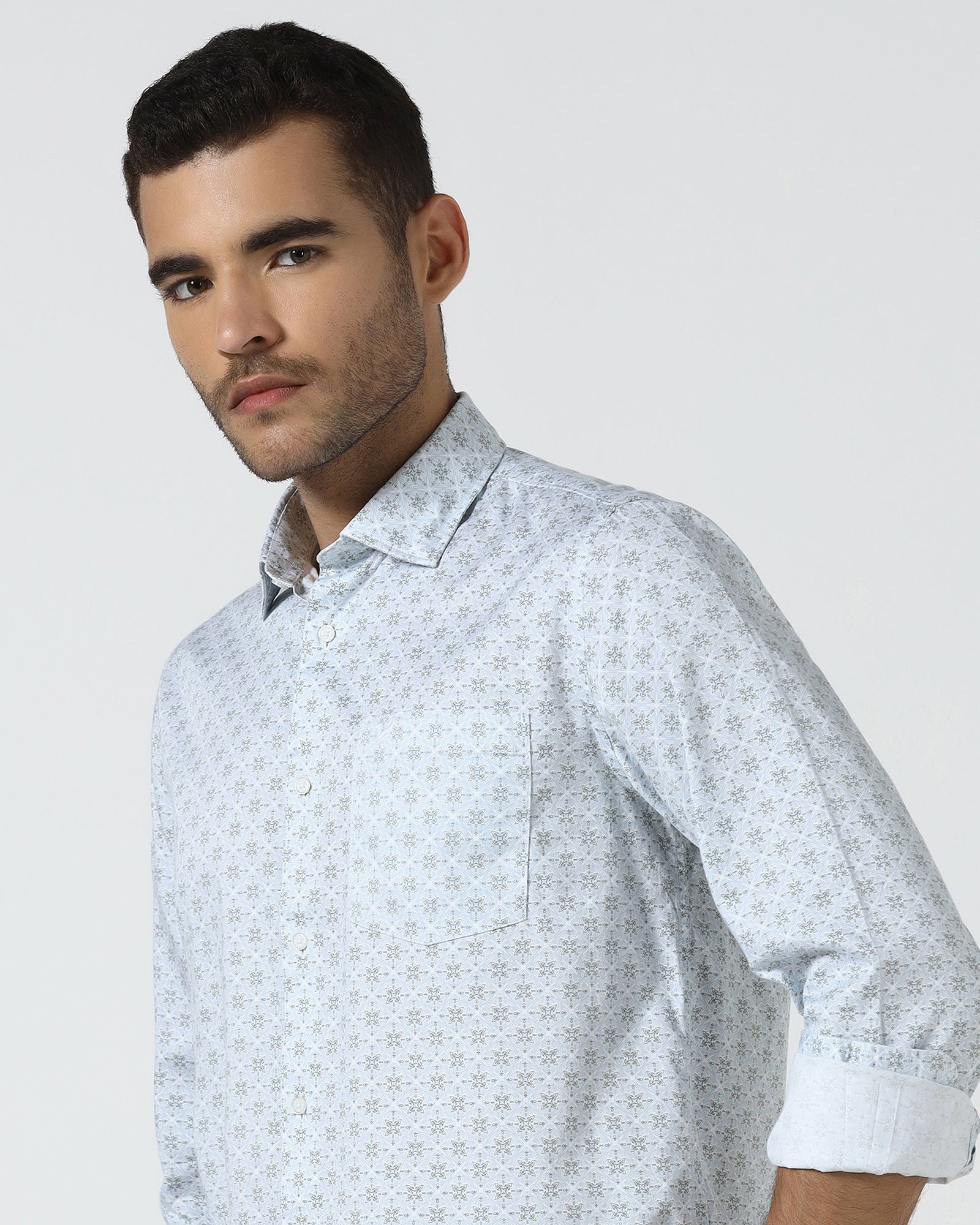 Blue Printed Shirt - Flogo