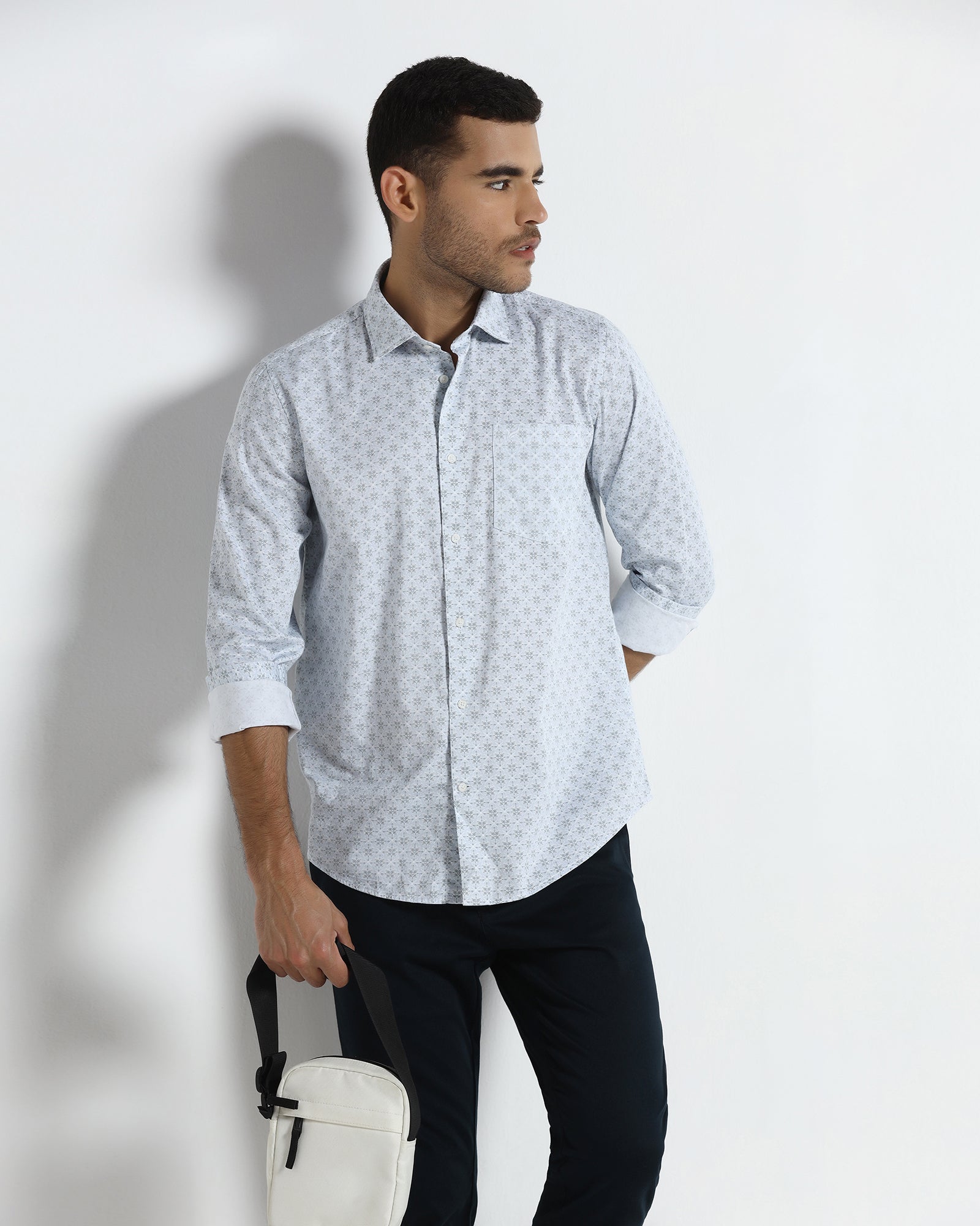 Blue Printed Shirt - Flogo