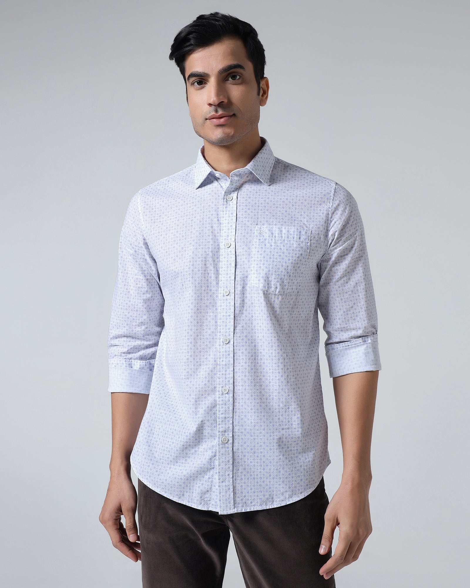 Blue Printed Shirt - Harlad