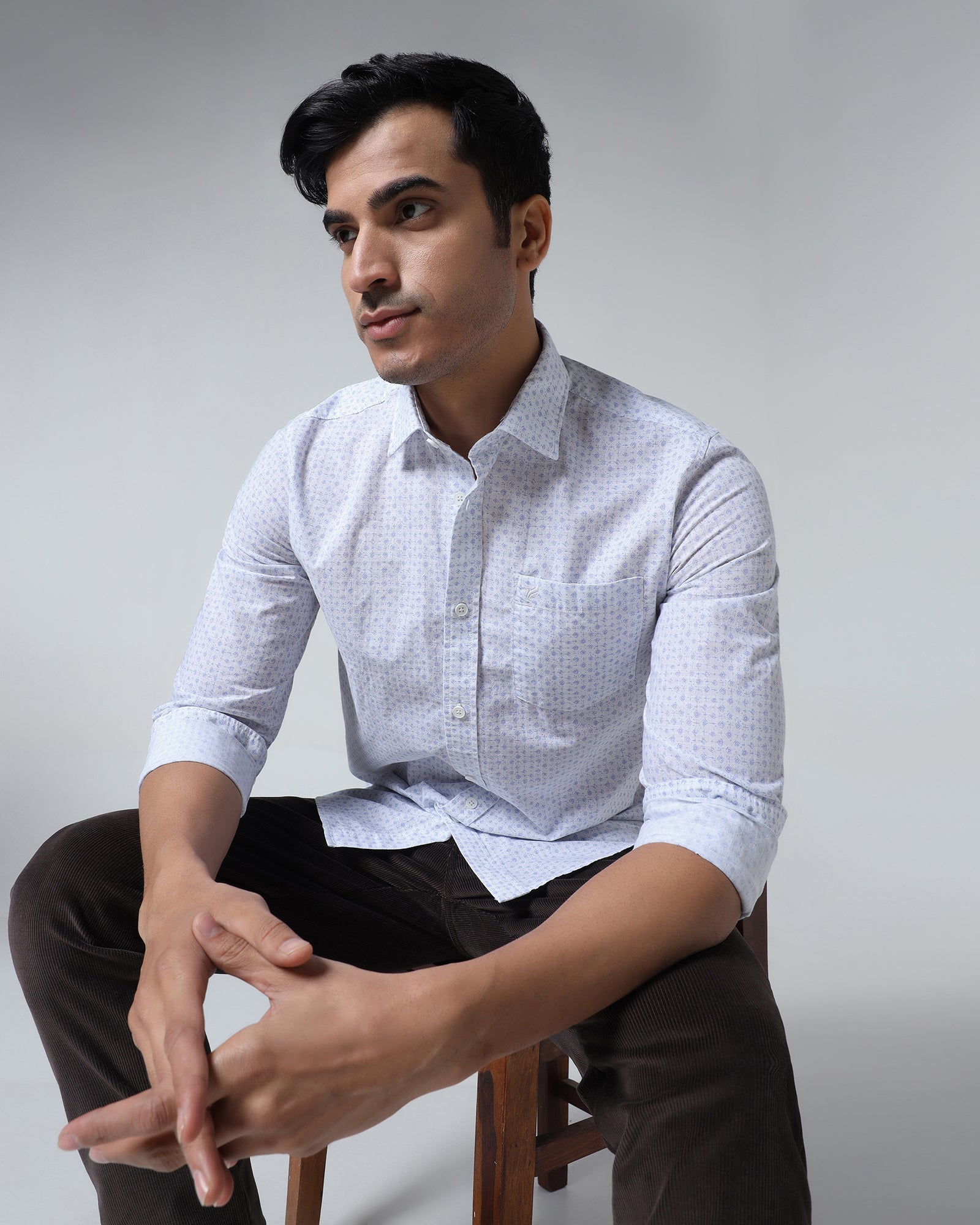 Blue Printed Shirt - Harlad