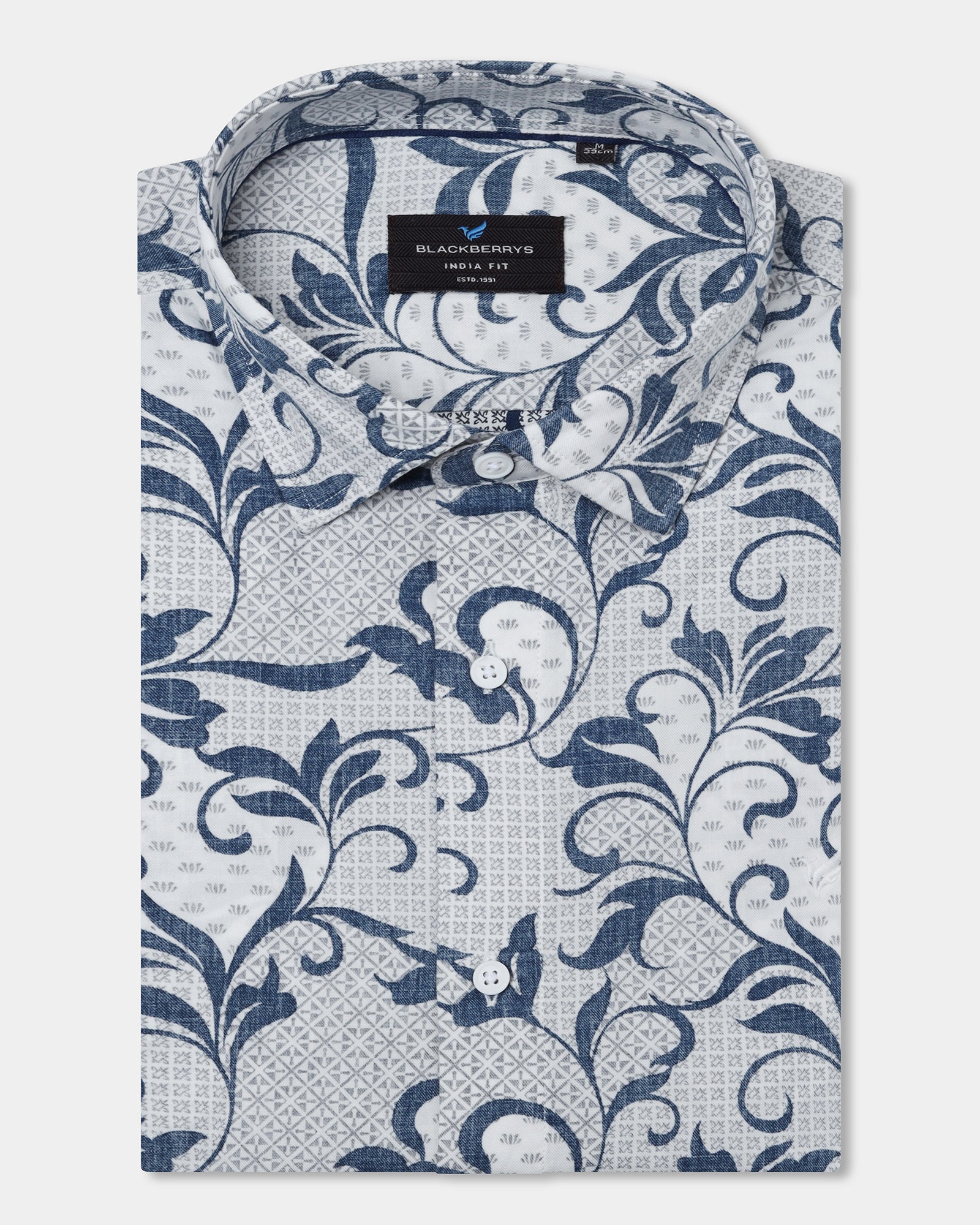 Blue Half Sleeve Printed Shirt - Lenard