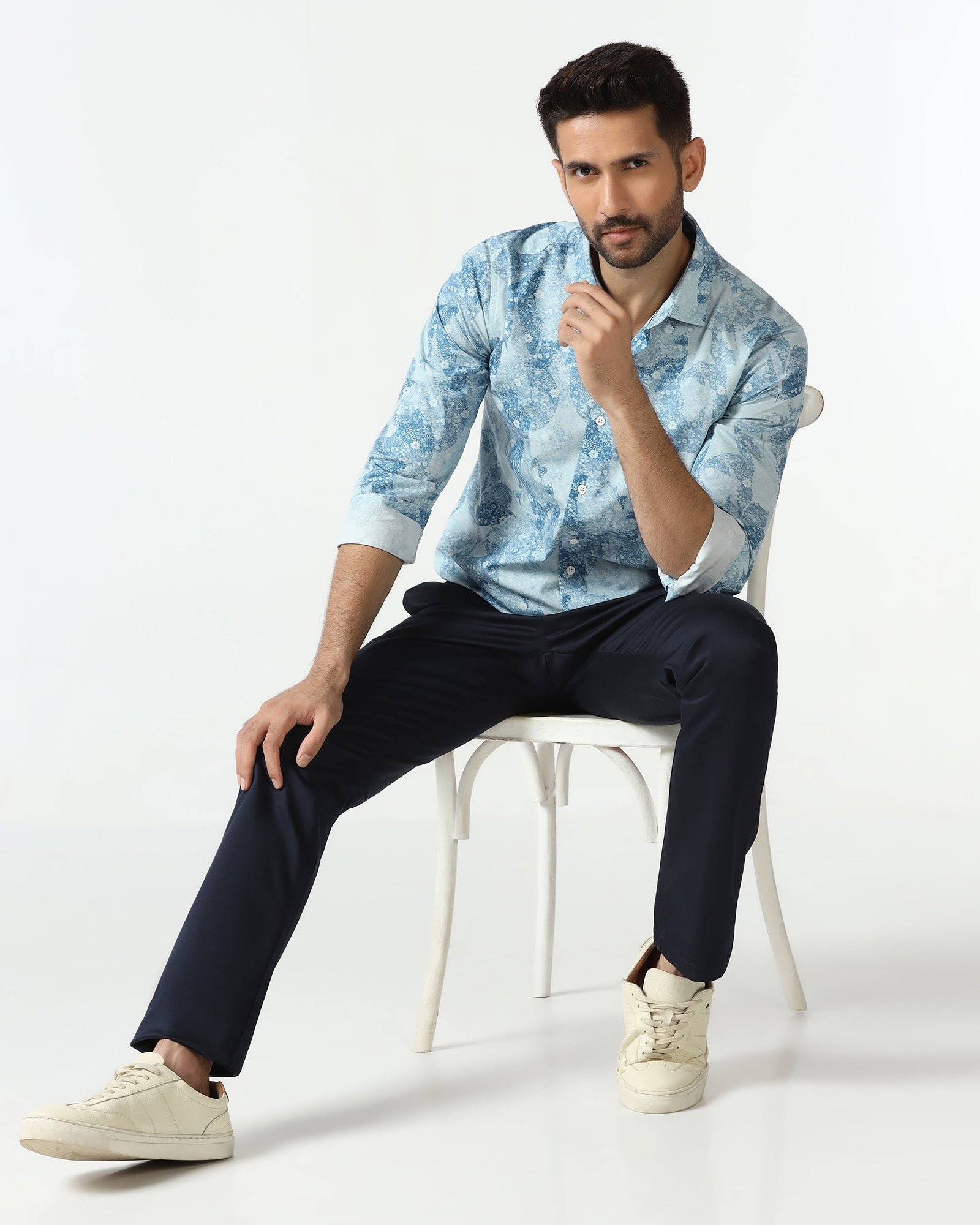 Blue Printed Shirt - Mose