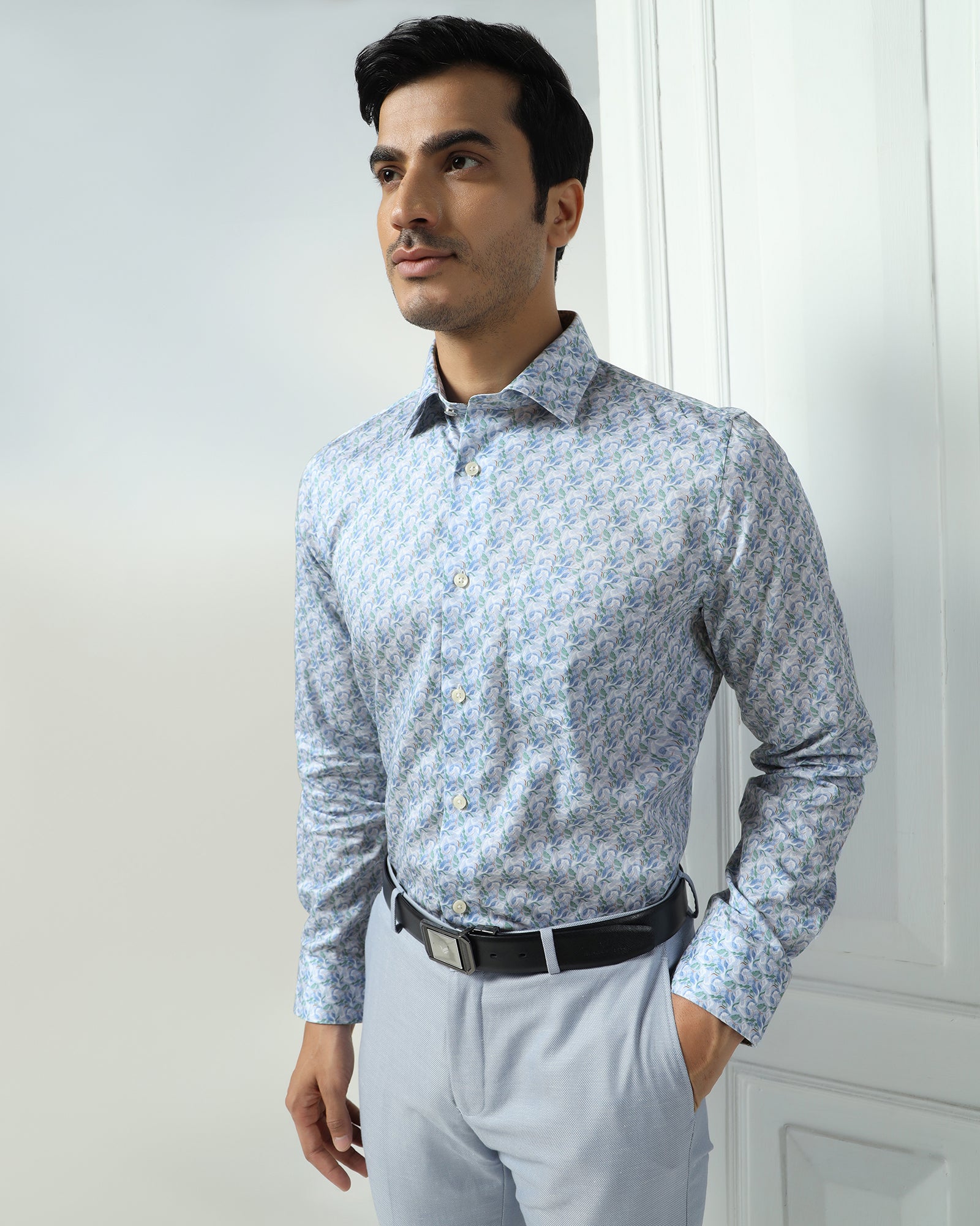 Blue Printed Shirt - Parker