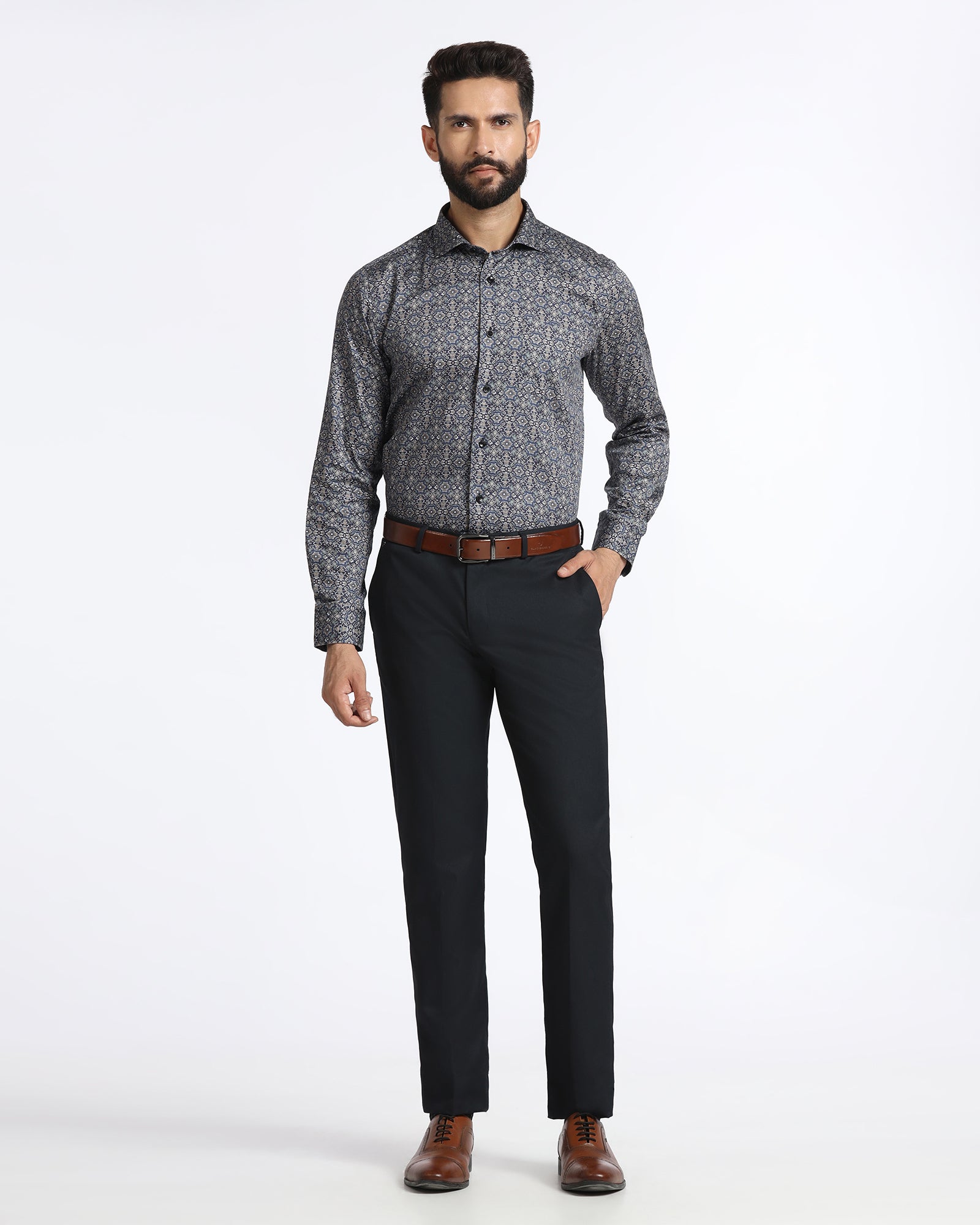 Blue Printed Shirt - Royce