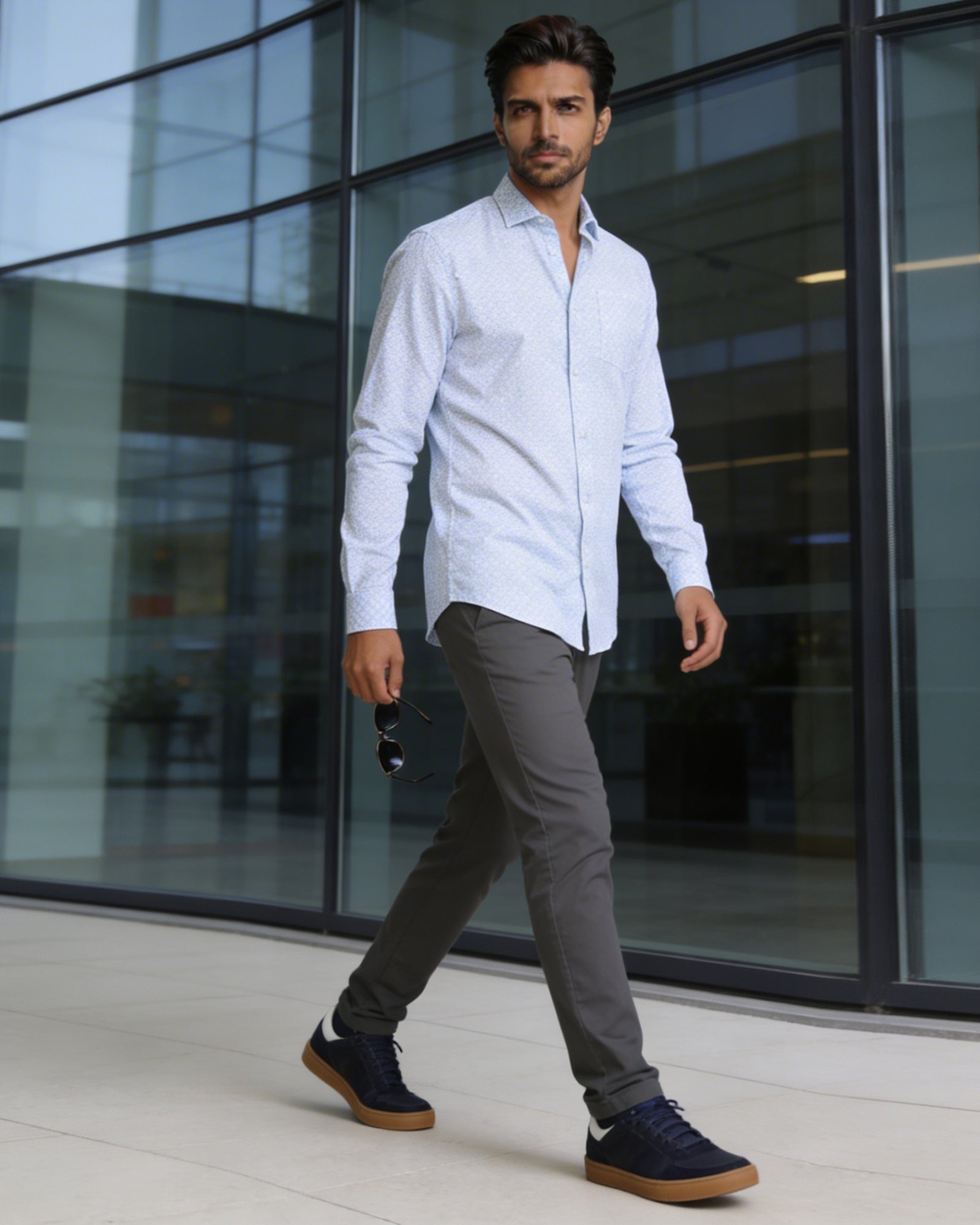 Blue Printed Shirt - Servo