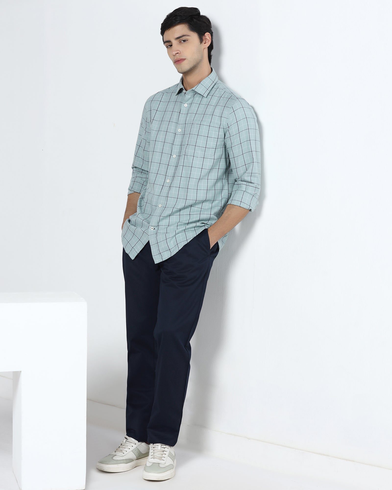Blue Solid Khaki - Pine