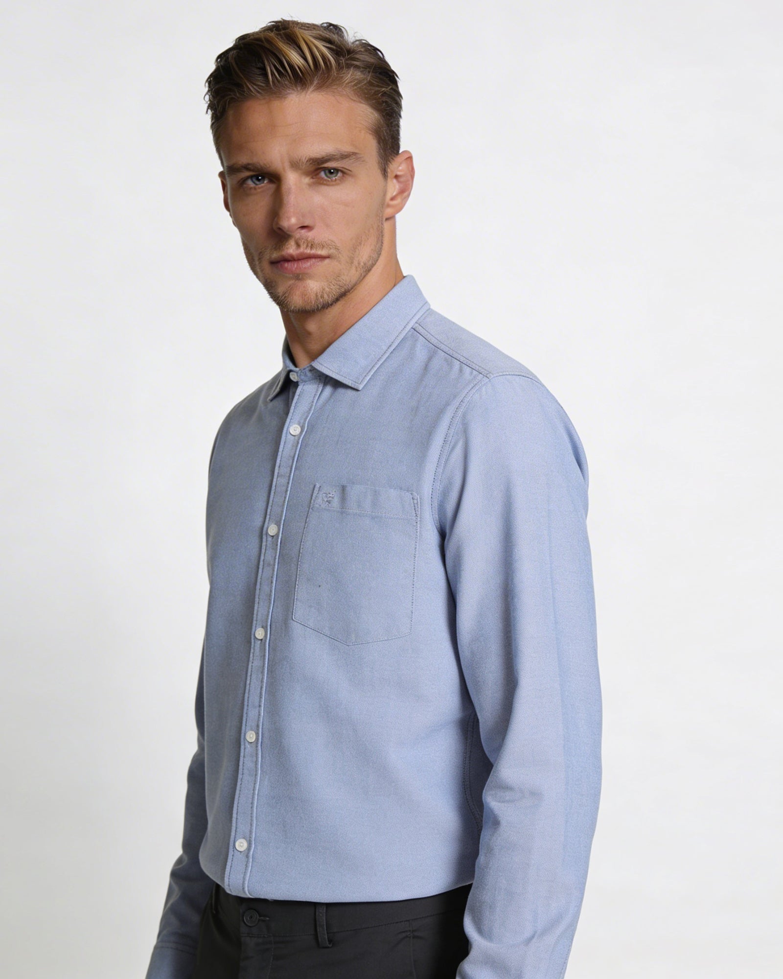 Blue Solid Shirt - Brando
