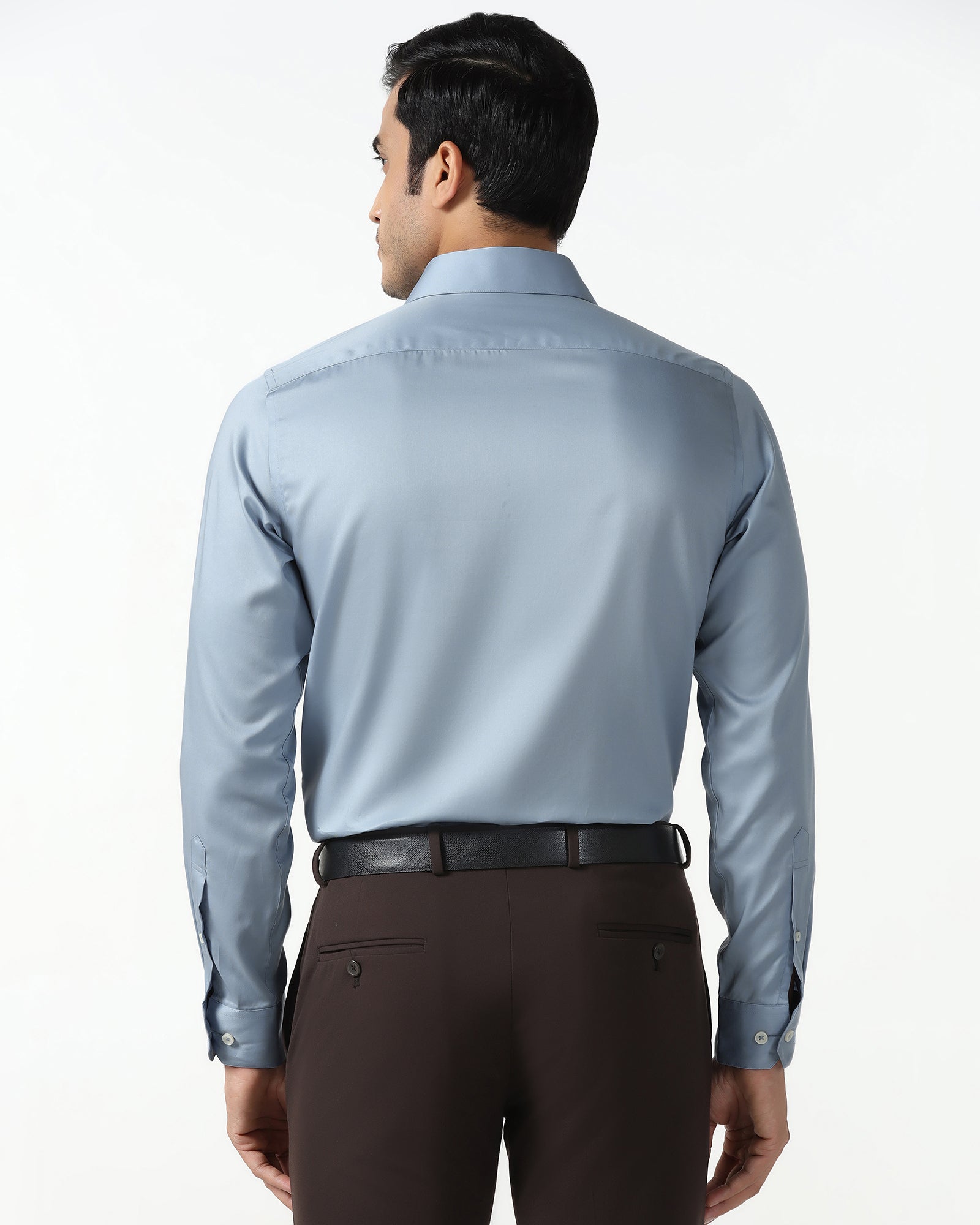 Blue Solid Shirt - Roger