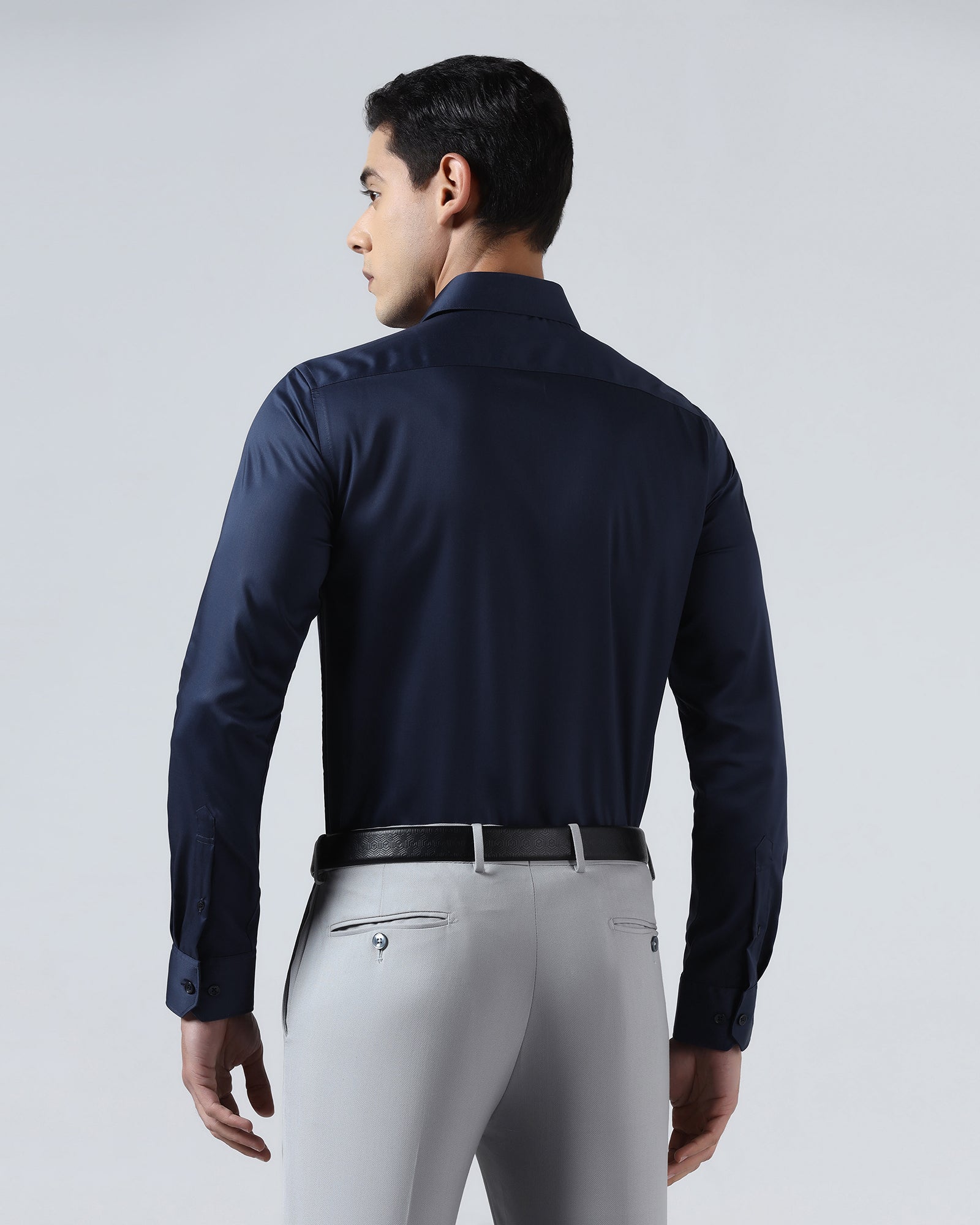 Blue Solid Shirt - Roger