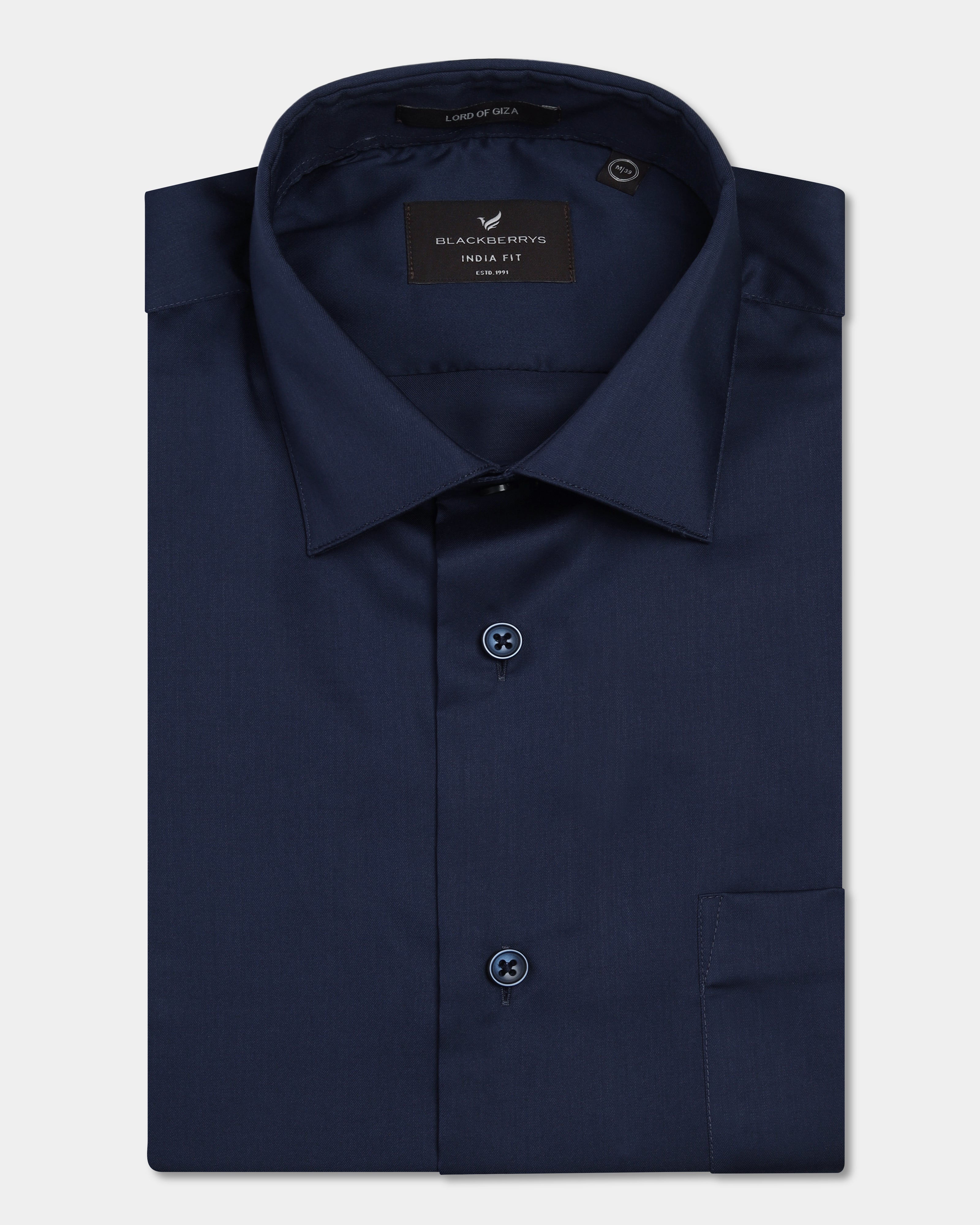 Blue Solid Shirt - Roger